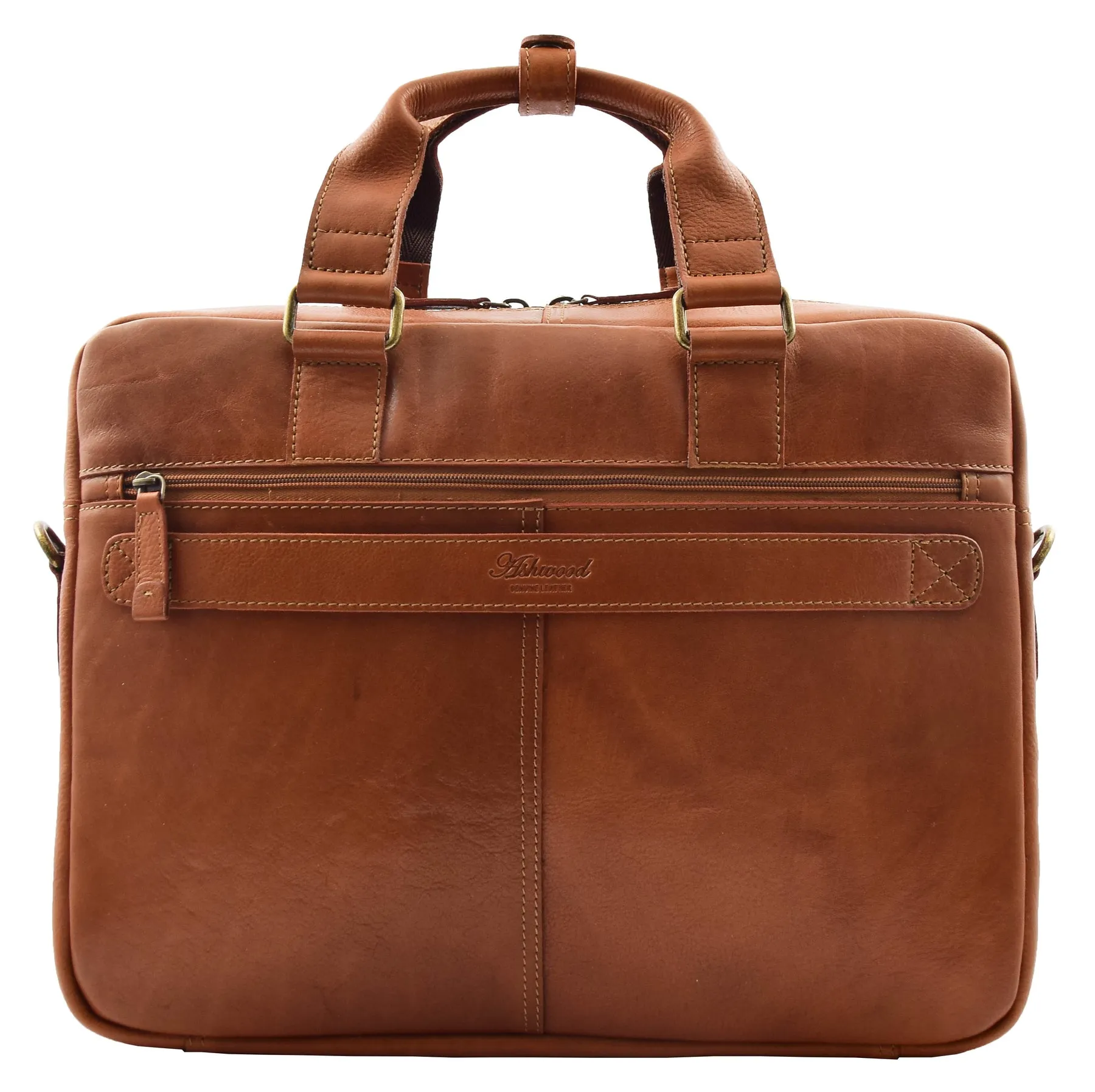 DR279 Men's Briefcase Genuine Soft Leather Laptop Bag Tan