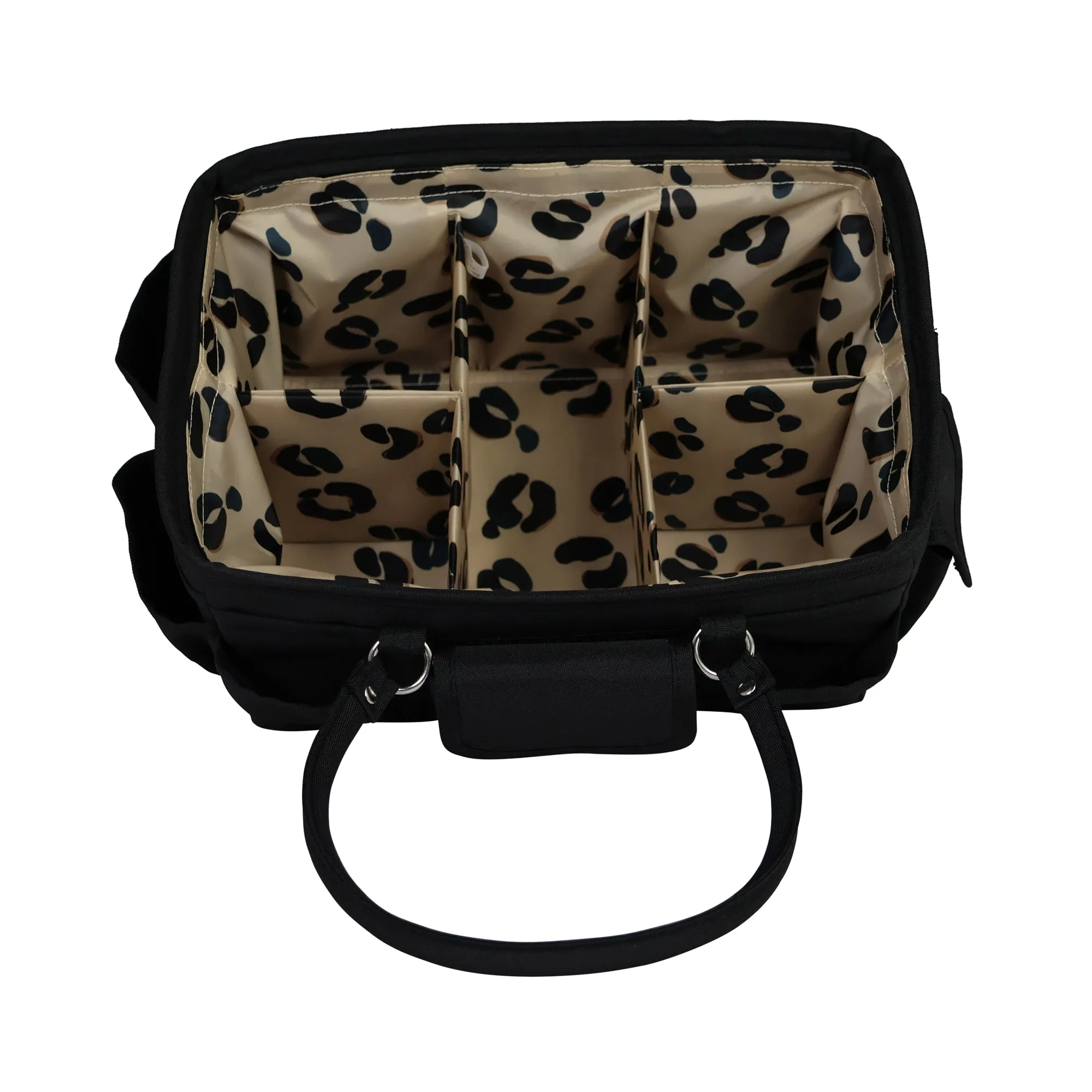 Everything Mary Deluxe Store and Tote - Craft Organizer and Storage Bag with 13 Pockets - Collapsible and Portable Art Supply Caddy for Sewing, Scrapbooking, Painting - Simple Cheetah