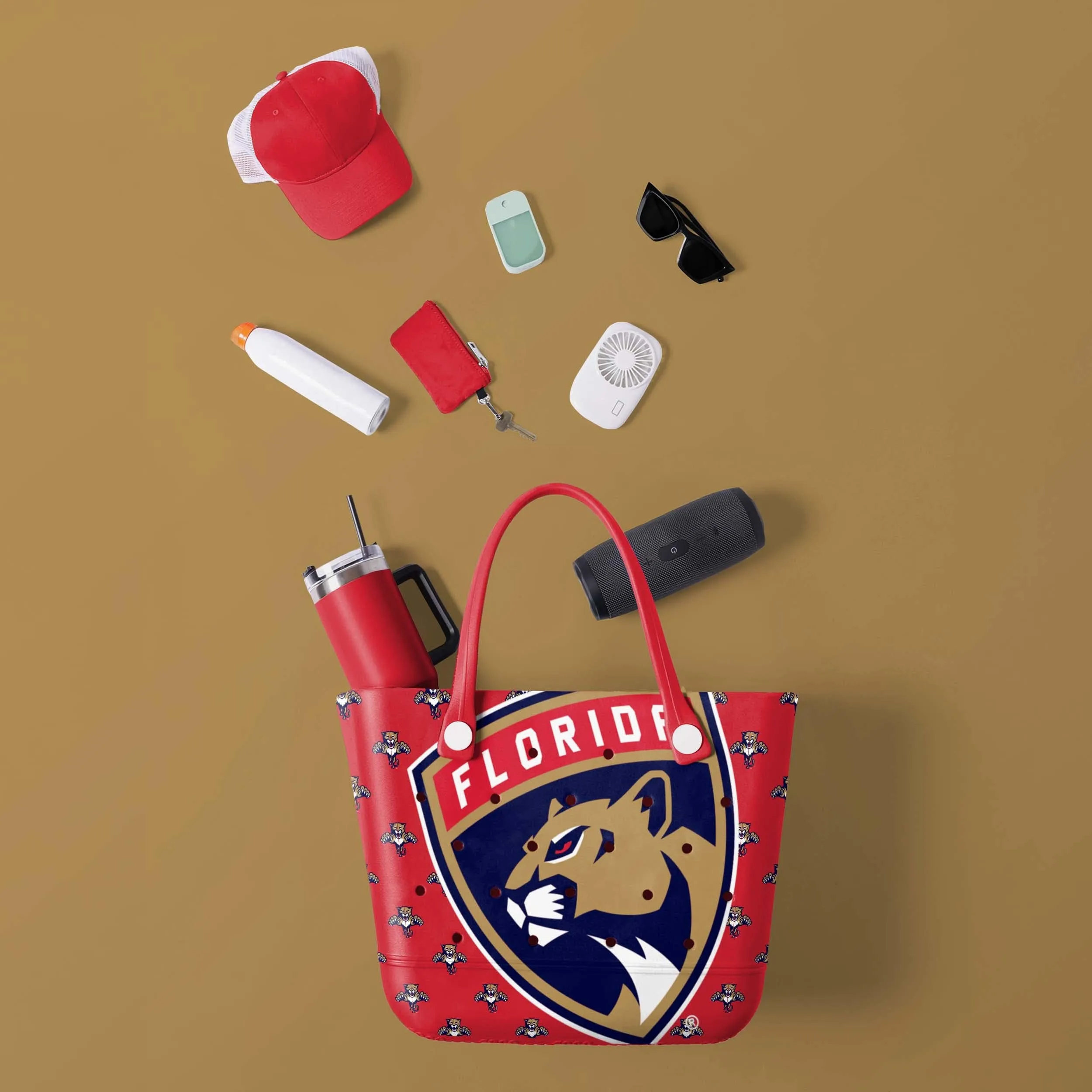 Florida Panthers NHL Big Logo Mini Print Tailgate Tote Bag (PREORDER - SHIPS LATE JANUARY)