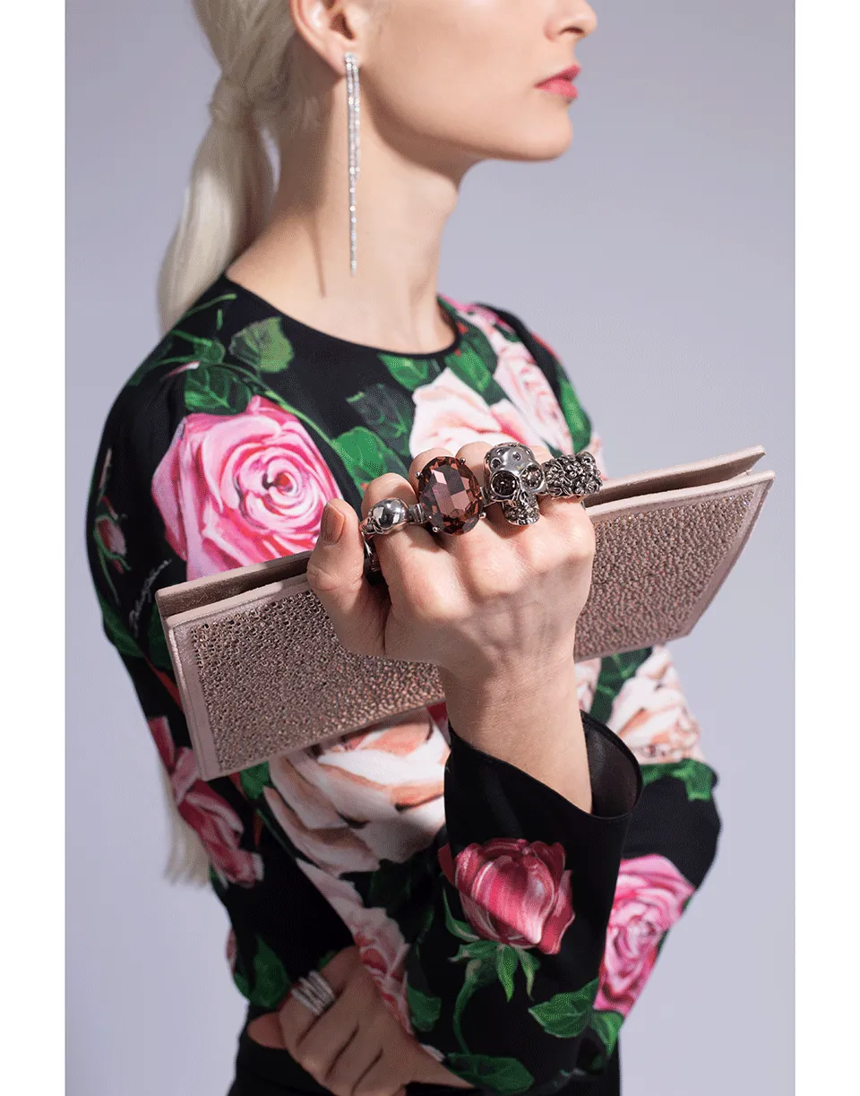 Four Ring Crystal Clutch