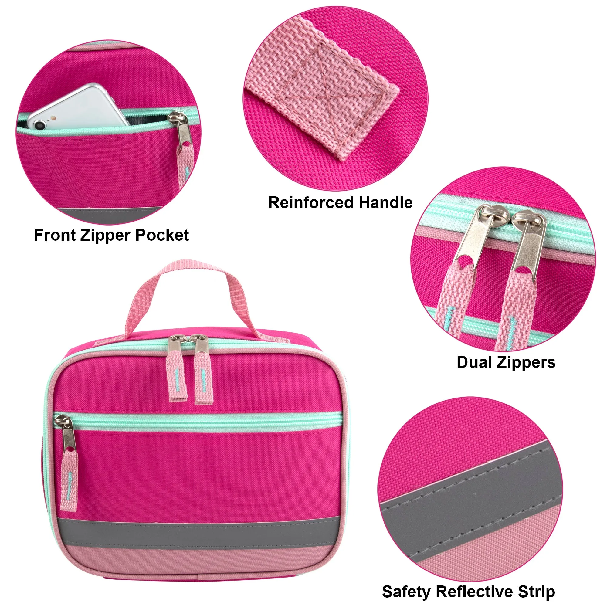 Fridge Pak Reflective Strap Lunch Bag - 3 Girl Colors