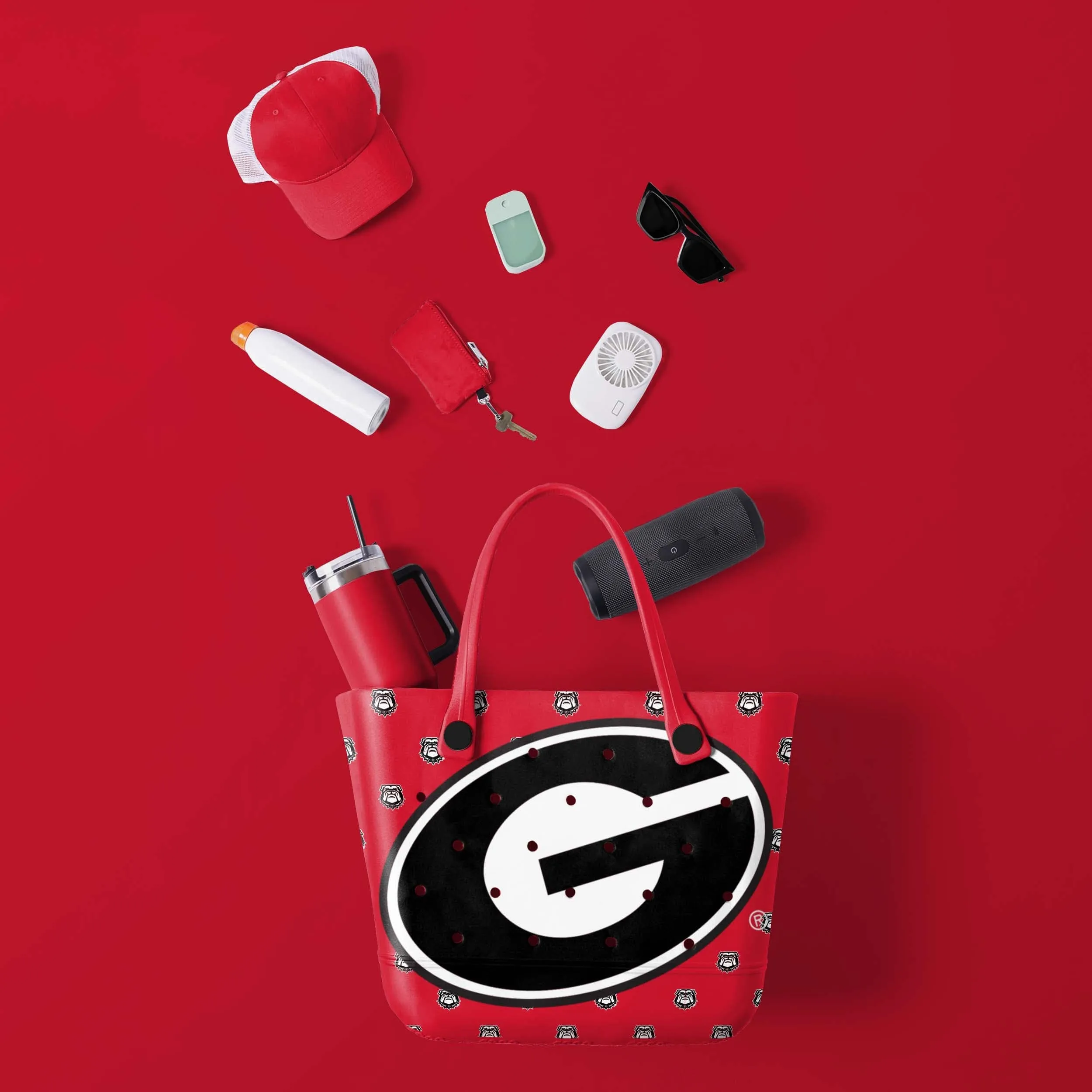 Georgia Bulldogs NCAA Big Logo Mini Print Tailgate Tote Bag (PREORDER - SHIPS LATE JANUARY)