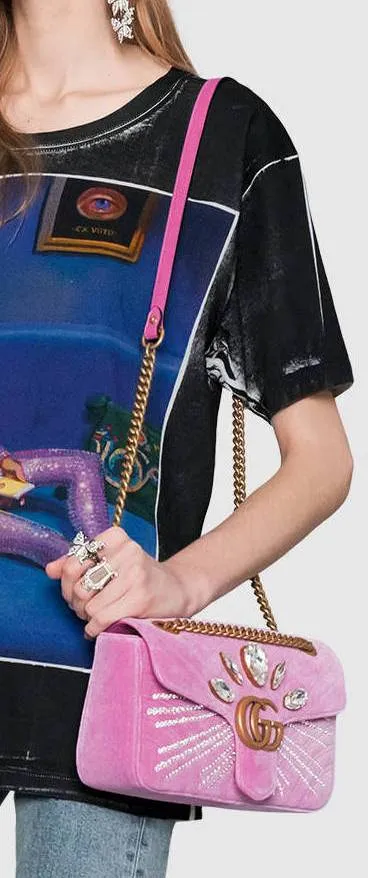 GG Marmont Small Shoulder Bag, Pink