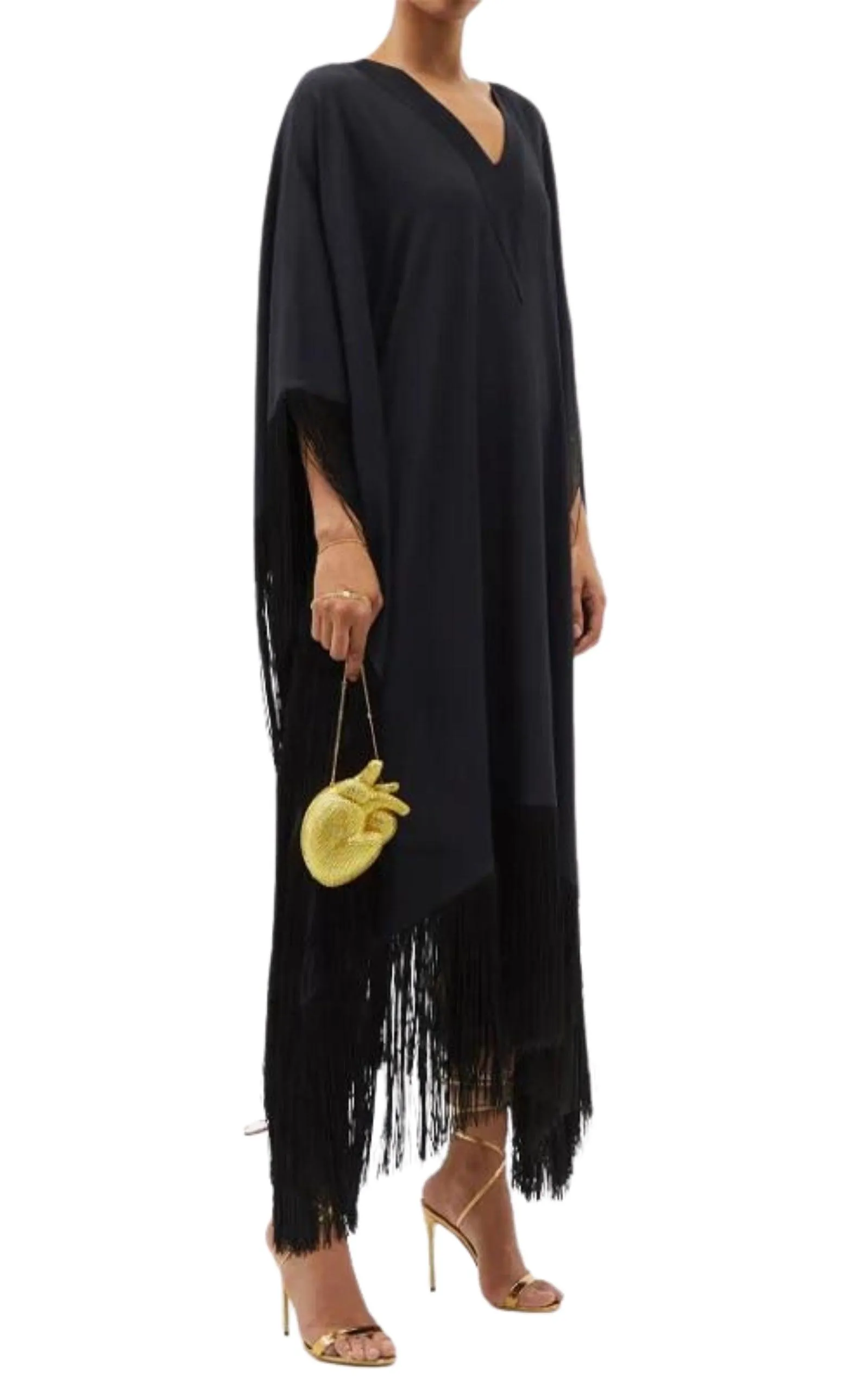 Gold Broadway Heart Crystal-Embellished Clutch Bag