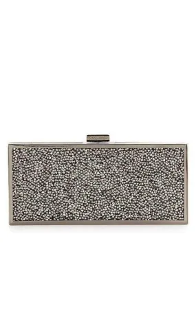 Gunmetal Ariana Rock Crystal Hard Clutch
