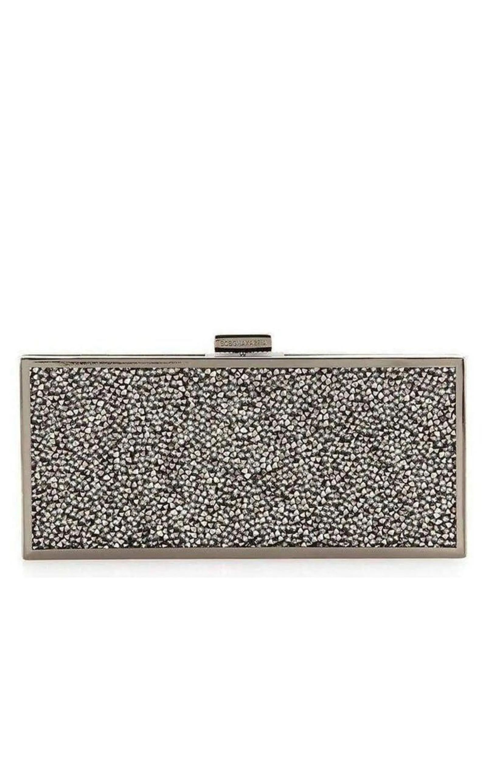 Gunmetal Ariana Rock Crystal Hard Clutch