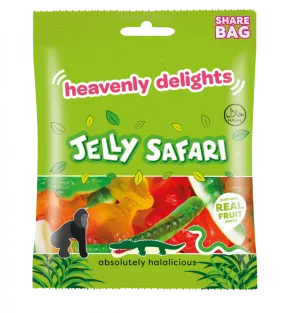 Heavenly Delights Jelly Safari 140g Share Bag - 12 Count