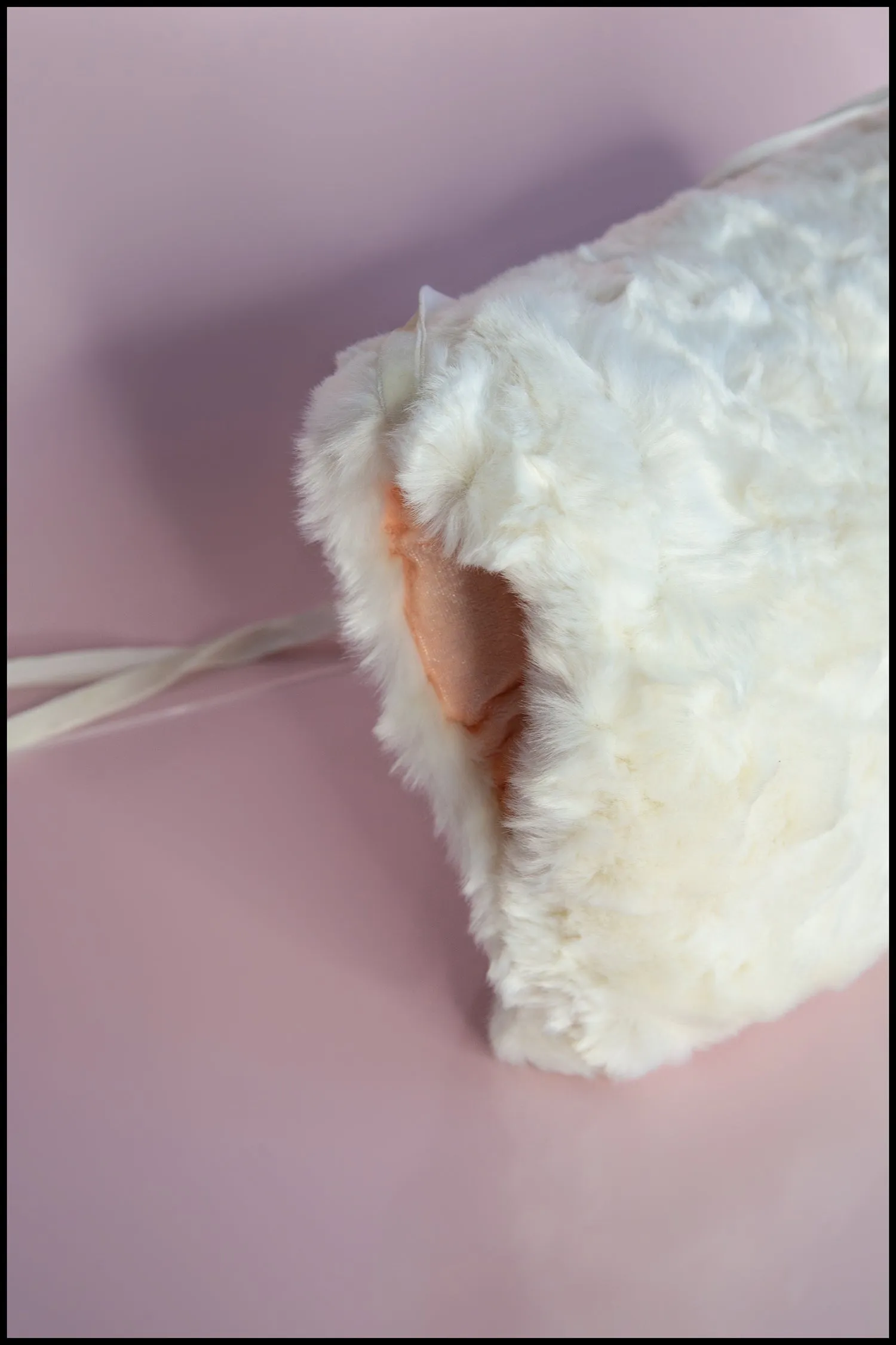 Ivory Faux Fur Muff Hand warmer Bag