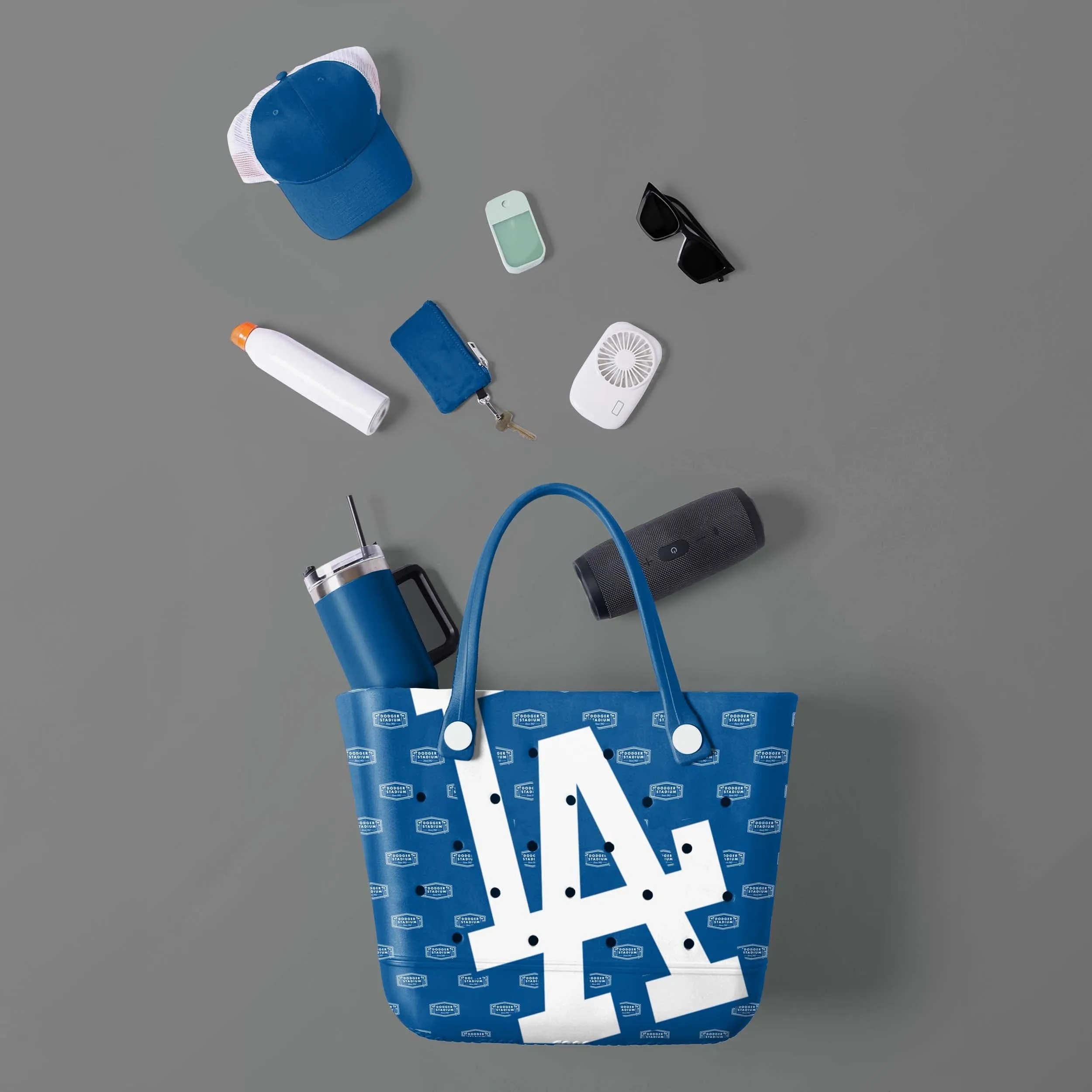 Los Angeles Dodgers MLB Big Logo Mini Print Tailgate Tote Bag (PREORDER - SHIPS MID MARCH)