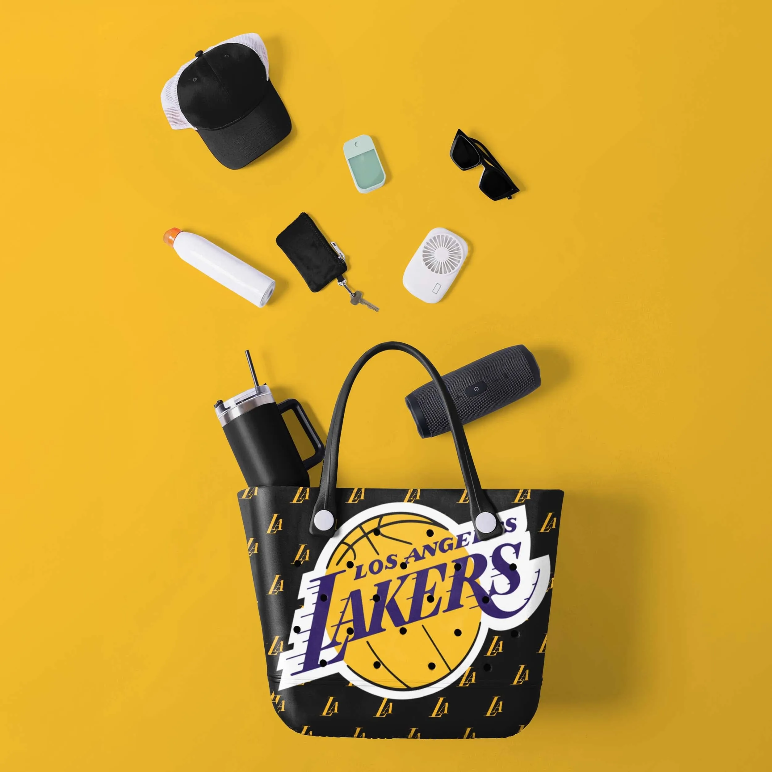 Los Angeles Lakers NBA Big Logo Mini Print Tailgate Tote Bag (PREORDER - SHIPS LATE JANUARY)