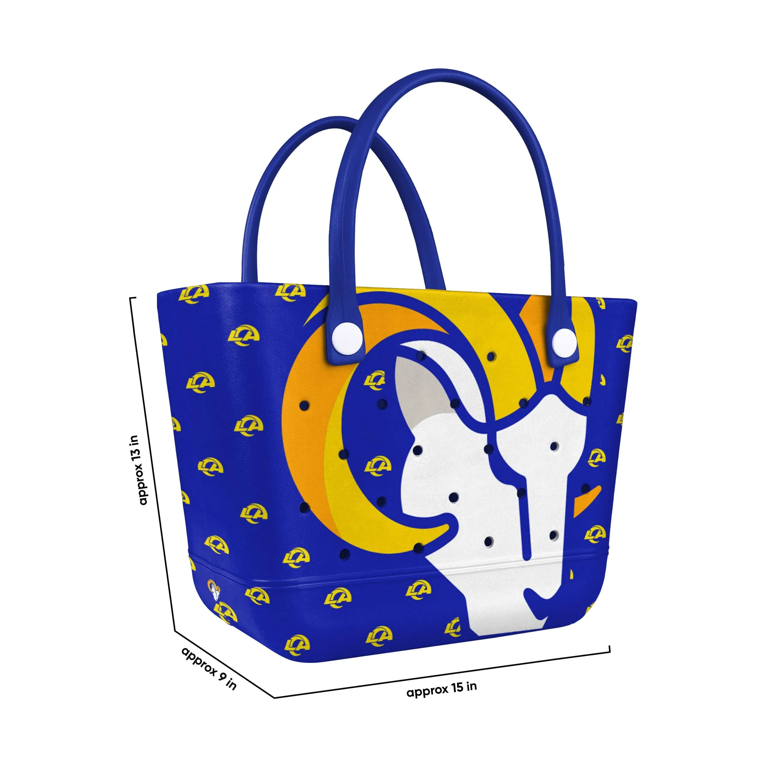 Los Angeles Rams NFL Big Logo Mini Print Tailgate Tote Bag