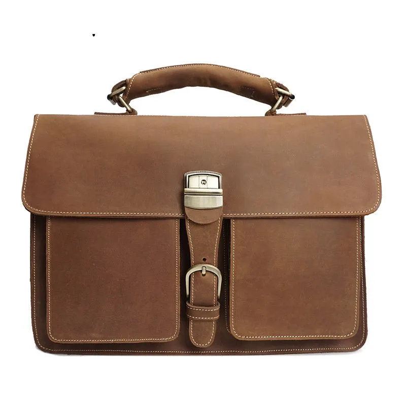 Men's Messenger Leather Briefcase Bag