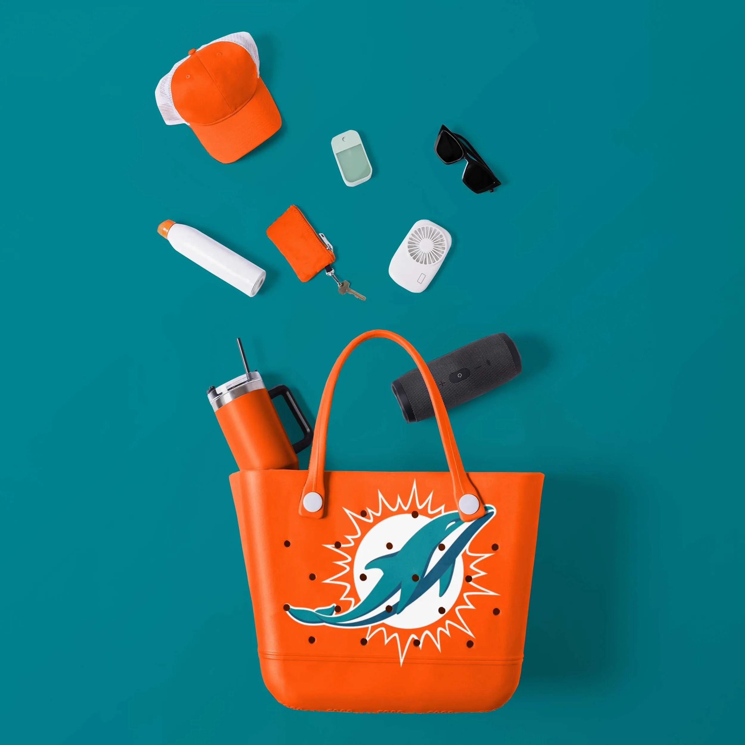 Miami Dolphins NFL Big Logo Tailgate Tote Bag