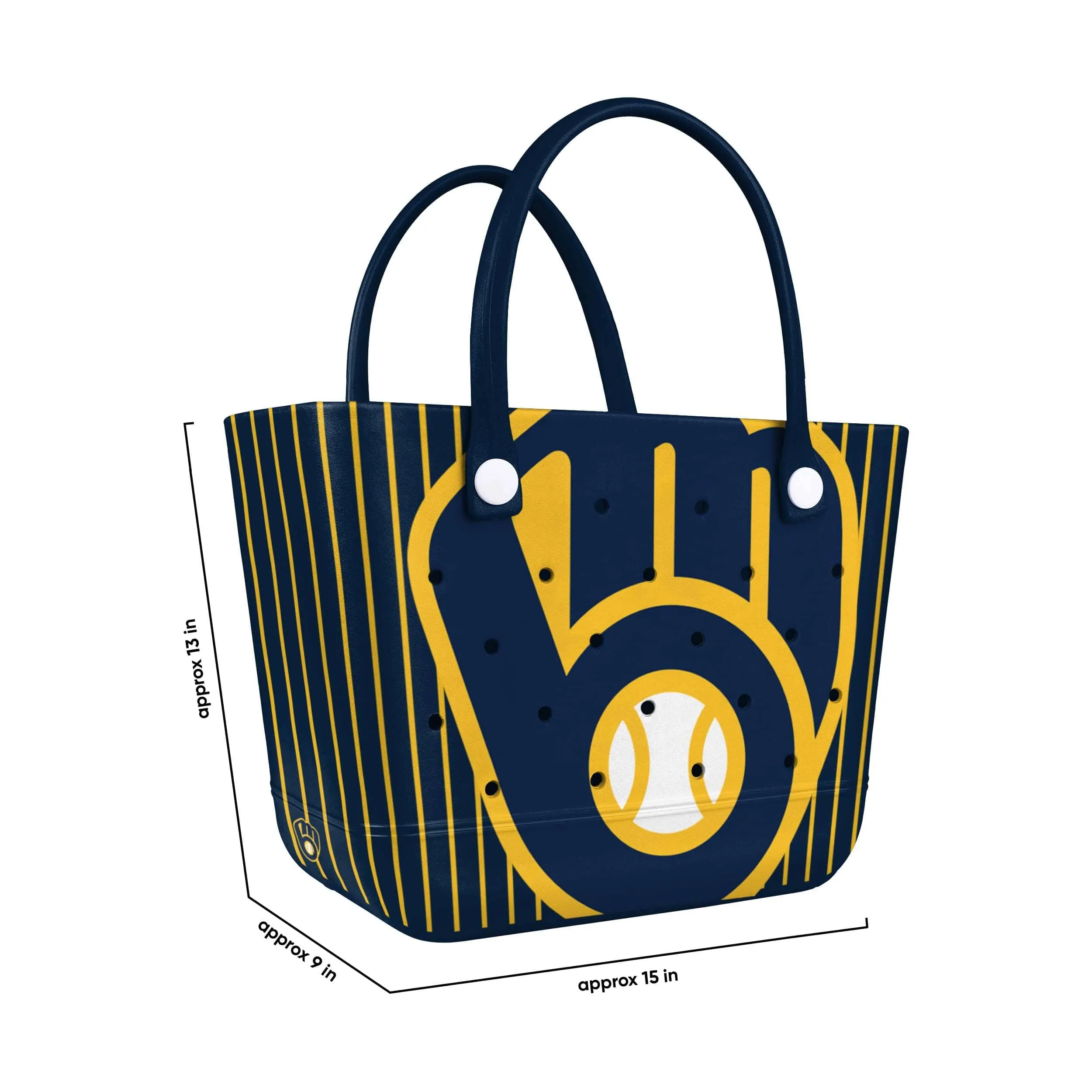Milwaukee Brewers MLB Pinstripe Tailgate Tote Bag (PREORDER - SHIPS MID MARCH)