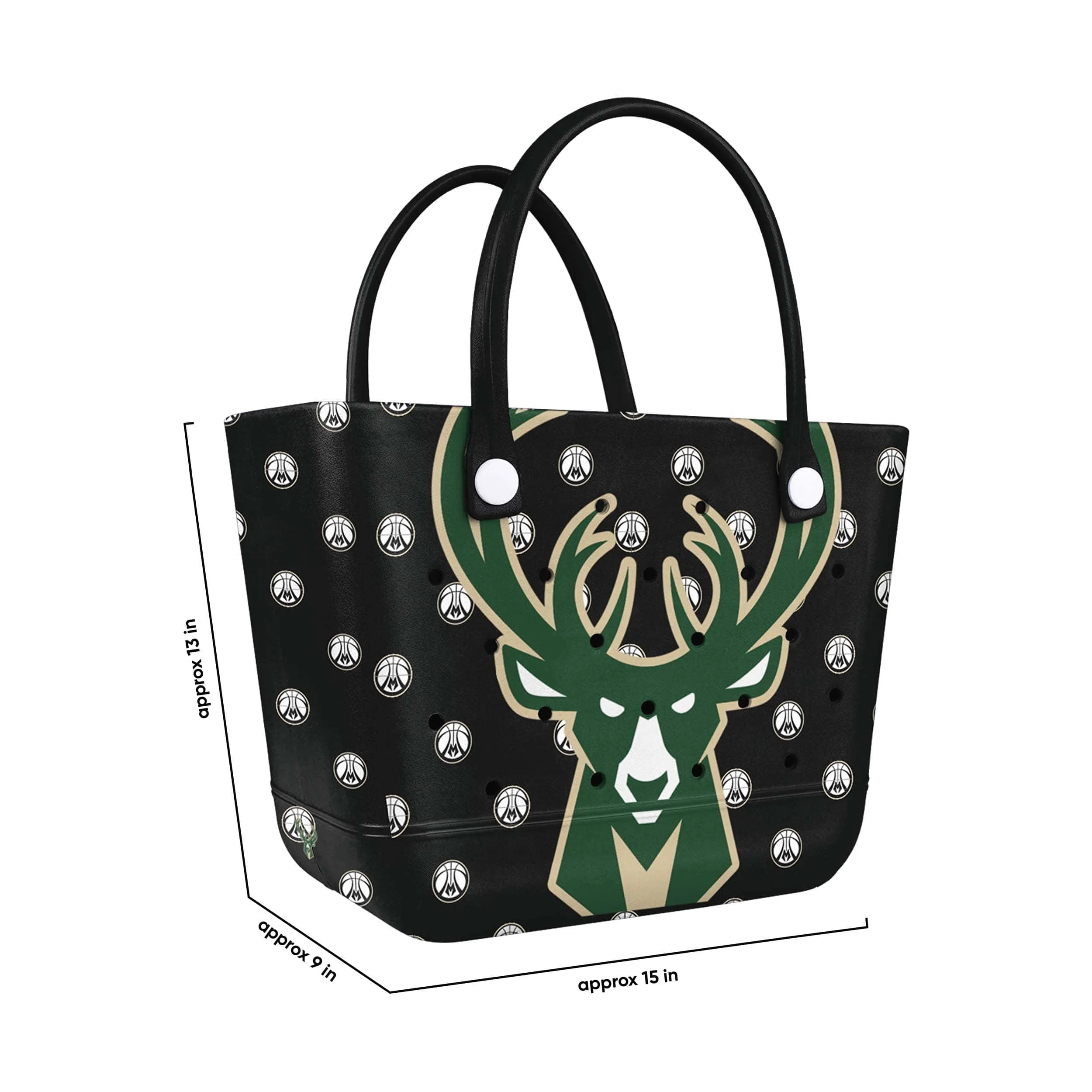 Milwaukee Bucks NBA Big Logo Mini Print Tailgate Tote Bag (PREORDER - SHIPS LATE JANUARY)