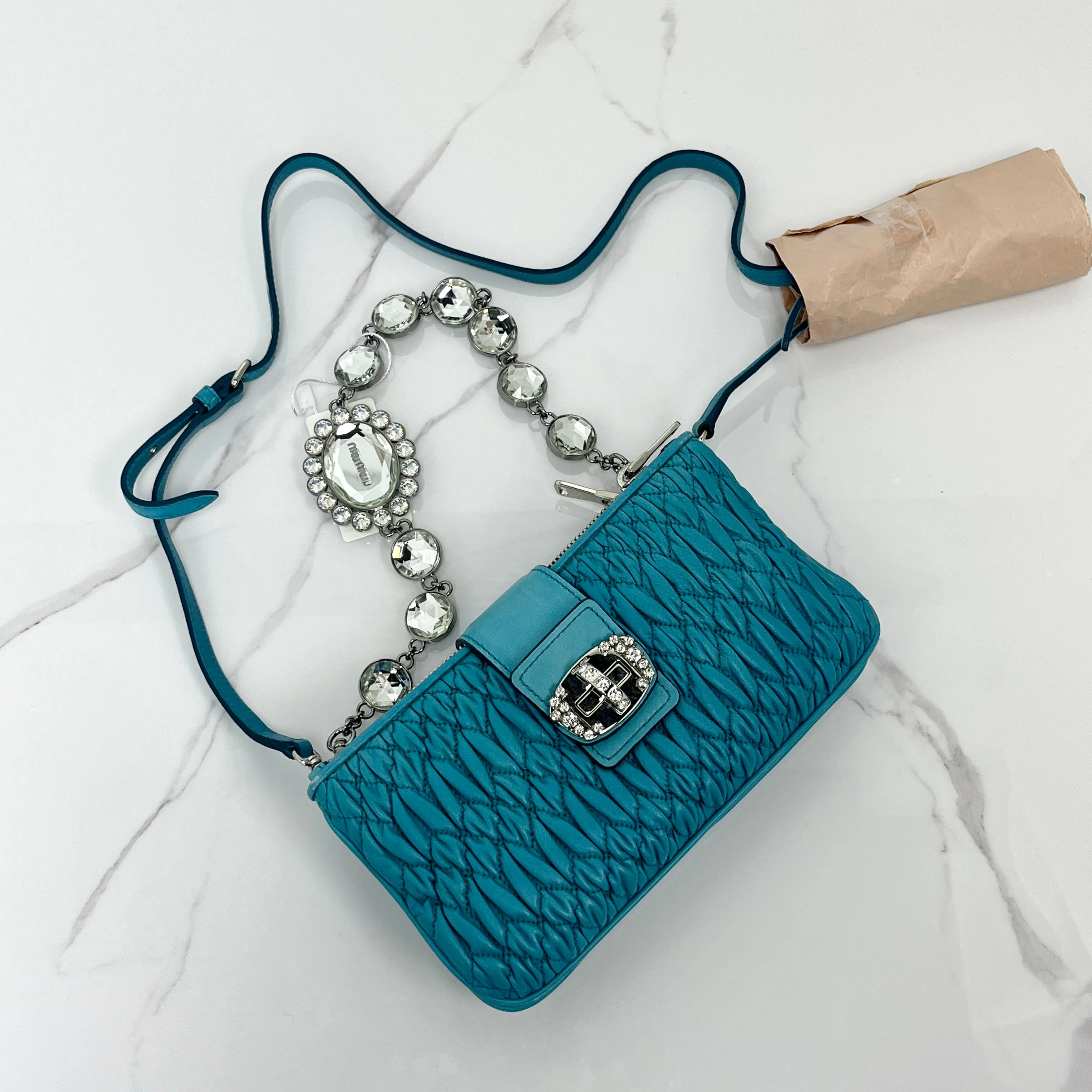 MIUMIU Clutch with Crystal Chain