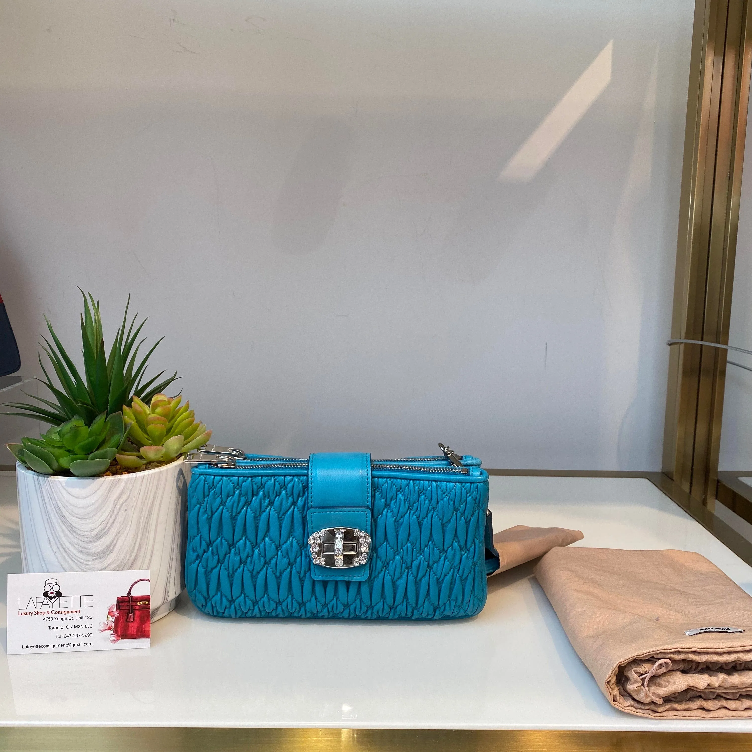 MIUMIU Clutch with Crystal Chain