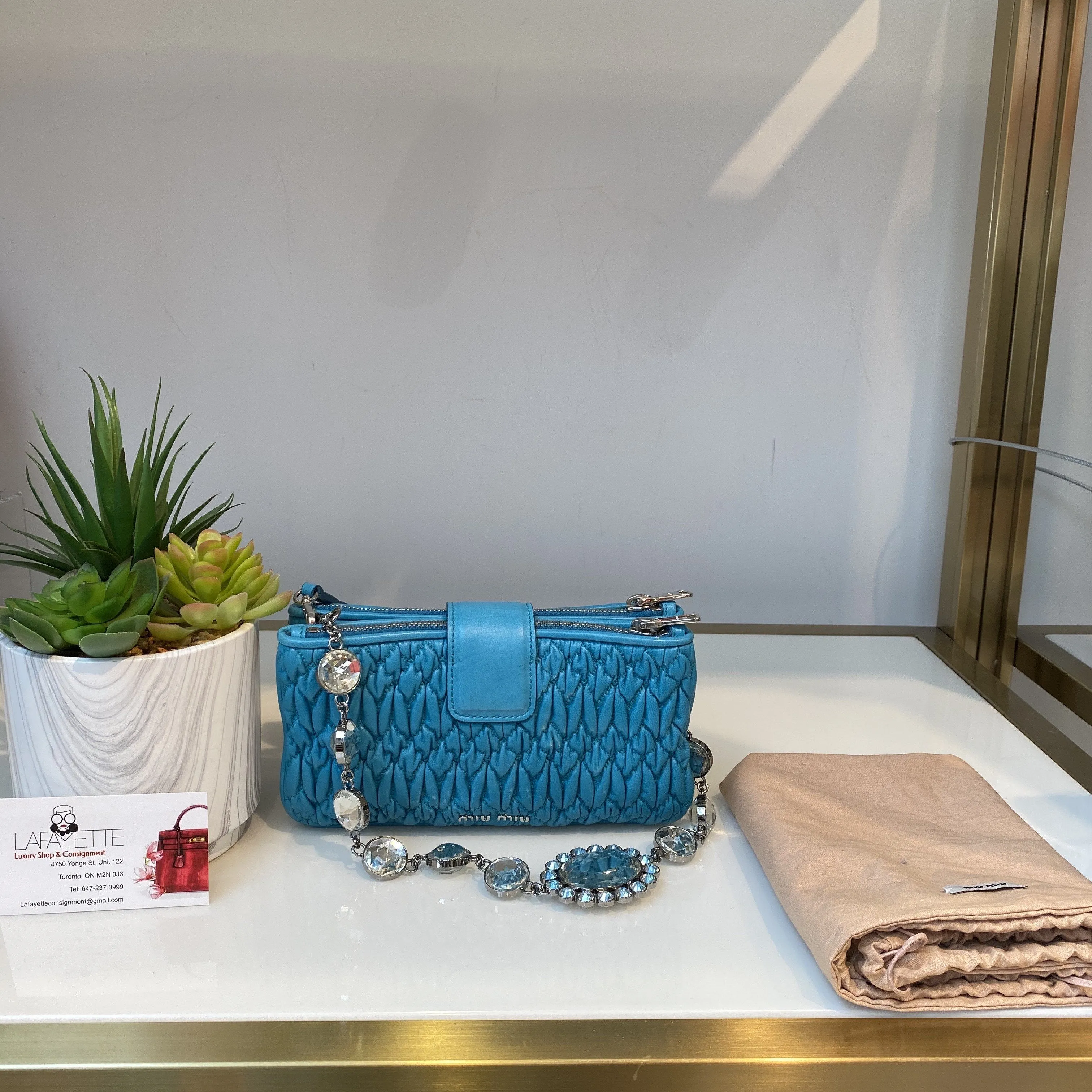 MIUMIU Clutch with Crystal Chain