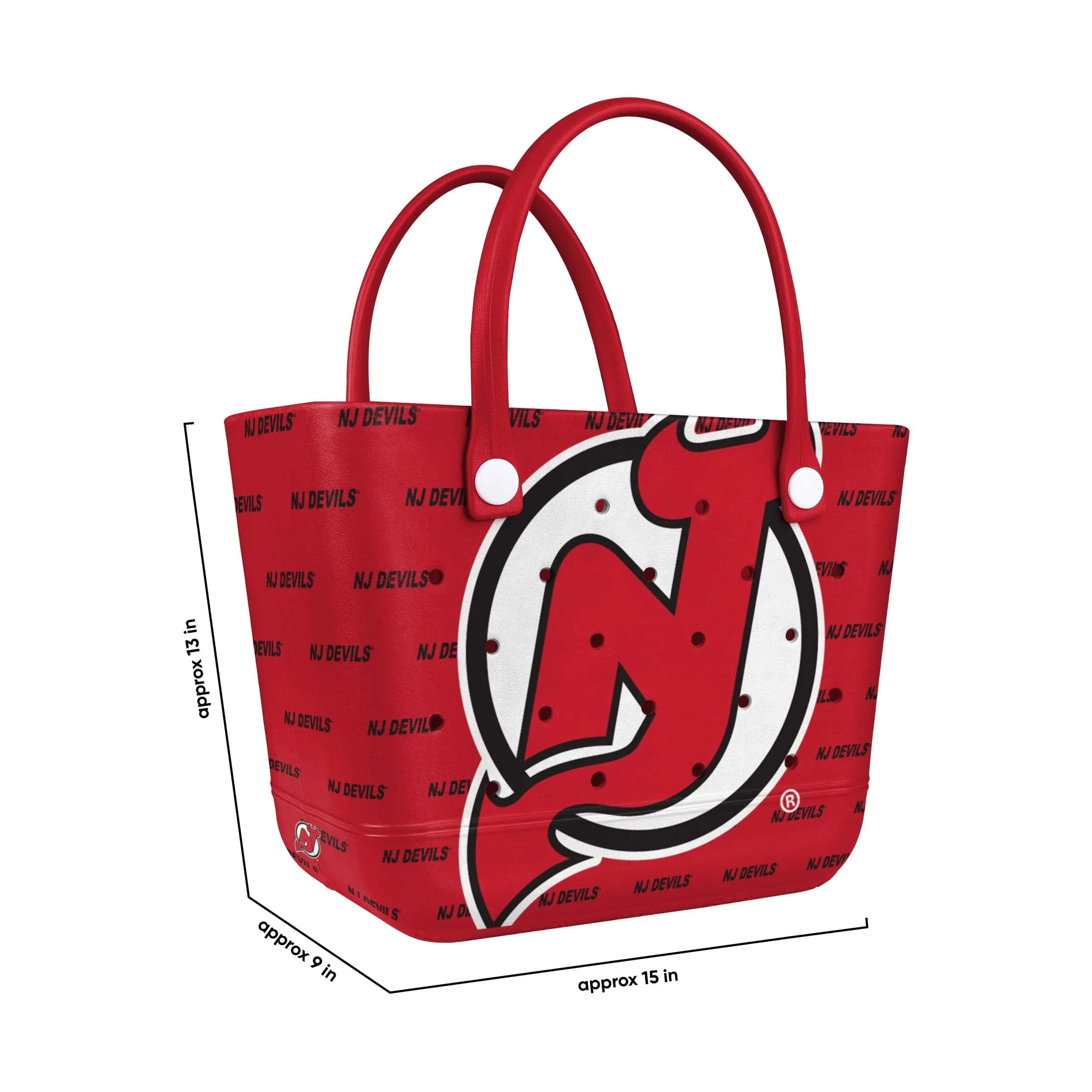 New Jersey Devils NHL Big Logo Mini Print Tailgate Tote Bag (PREORDER - SHIPS LATE JANUARY)