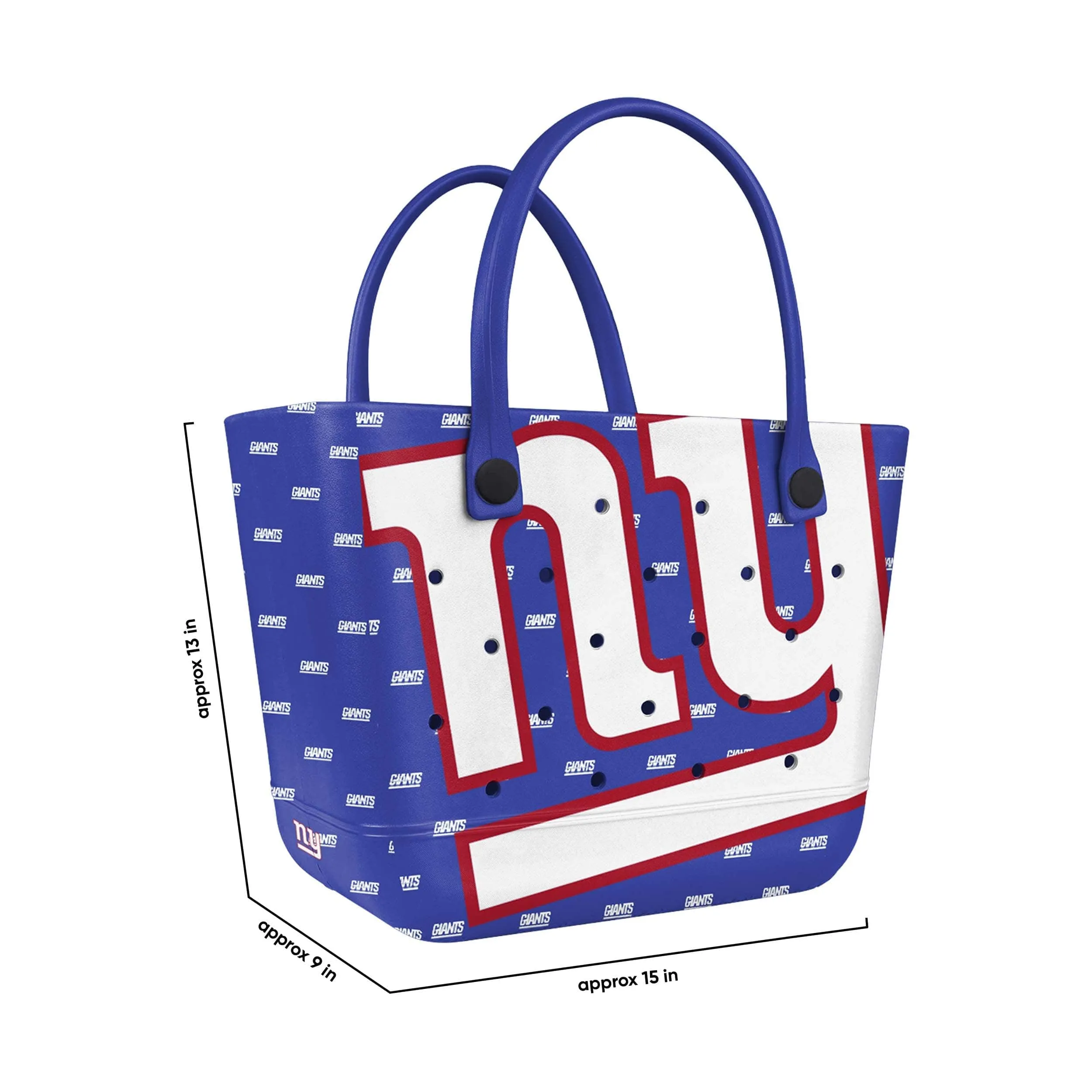 New York Giants NFL Big Logo Mini Print Tailgate Tote Bag