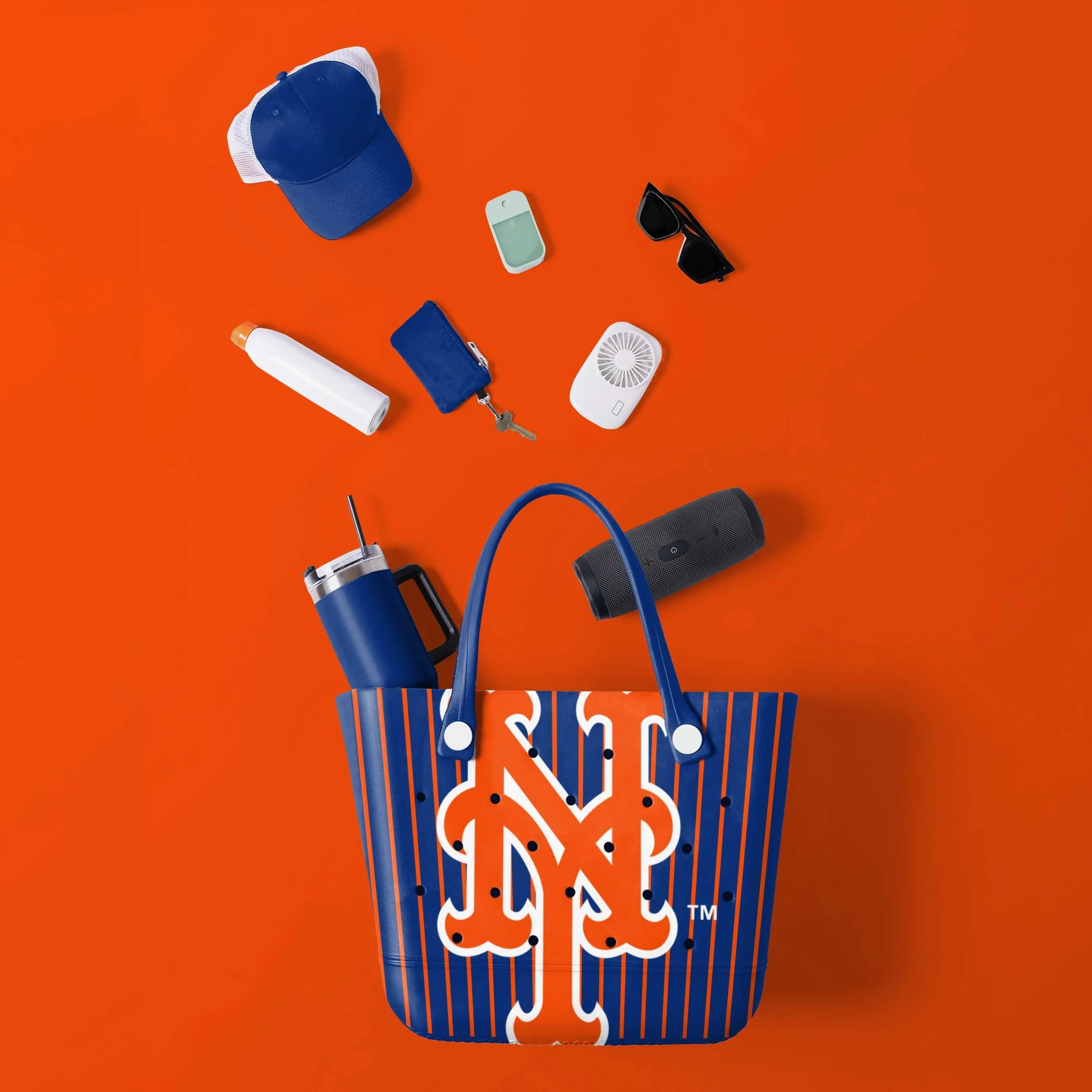 New York Mets MLB Pinstripe Tailgate Tote Bag (PREORDER - SHIPS MID MARCH)