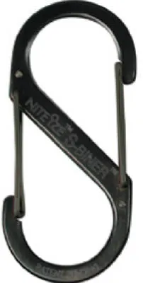 Nite Ize SB2-03-01 S-Biner Black Stainless Steel Dual-Gate Carabiner #2, 10 Lb