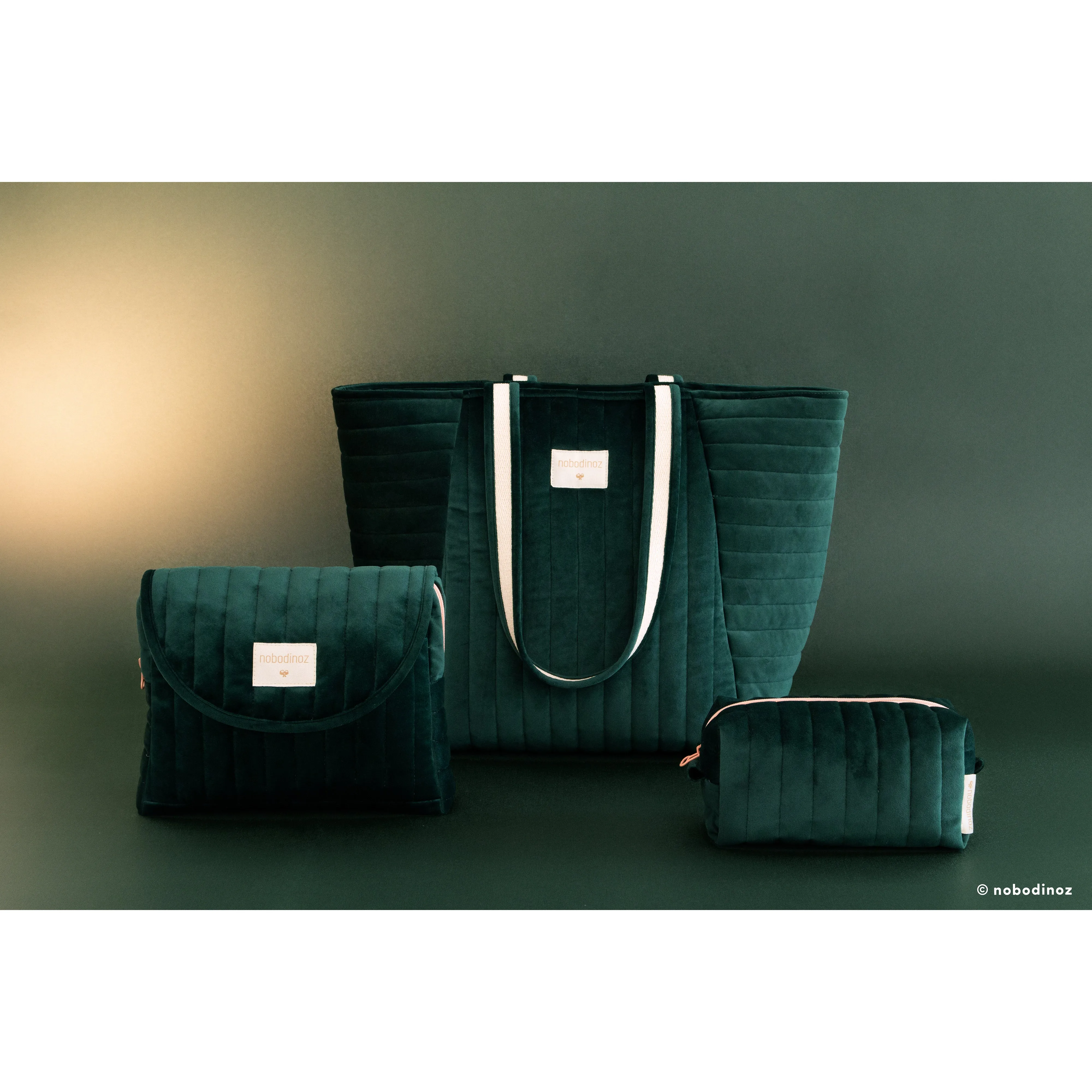 nobodinoz Savanna Velvet Maternity Bag Jungle Green