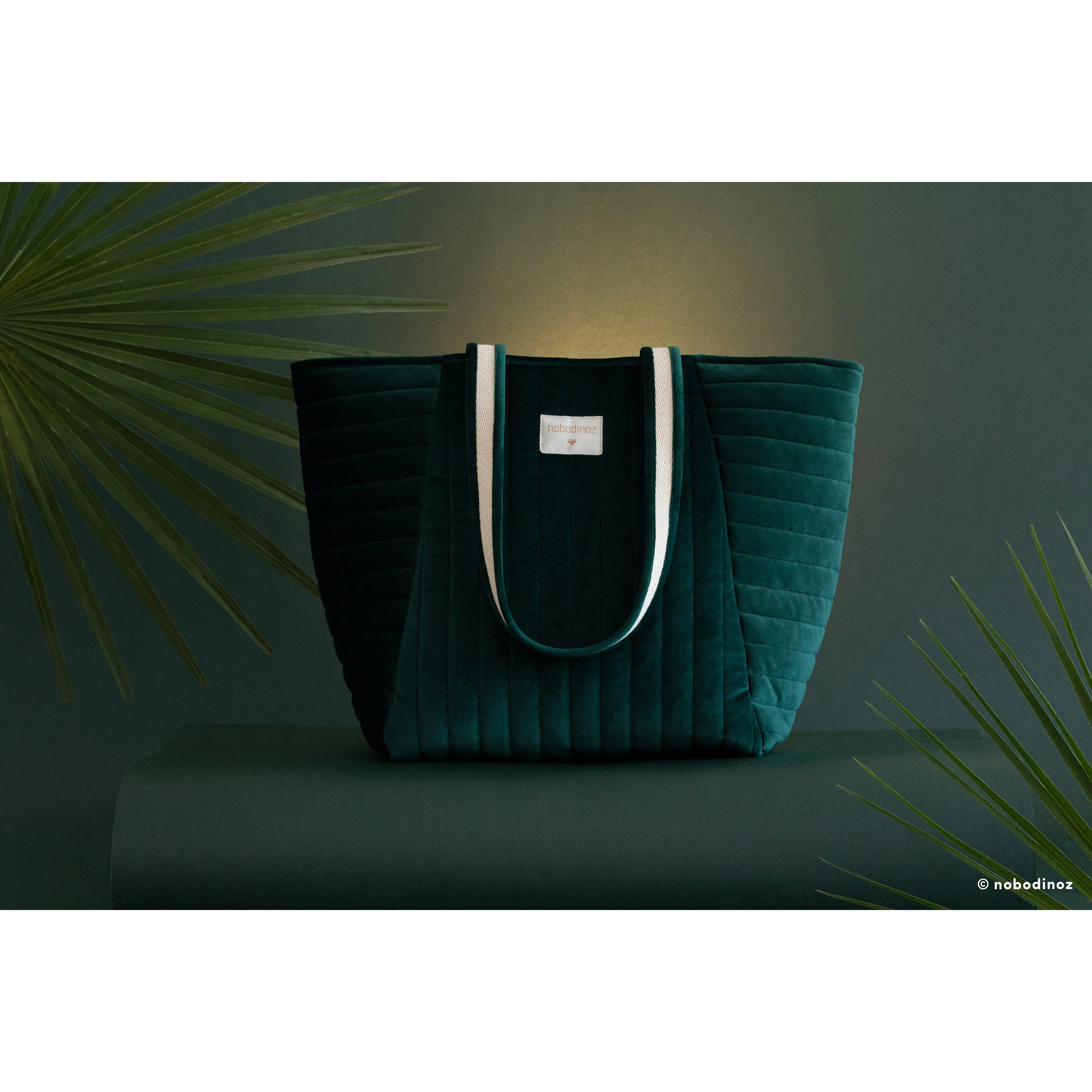 nobodinoz Savanna Velvet Maternity Bag Jungle Green