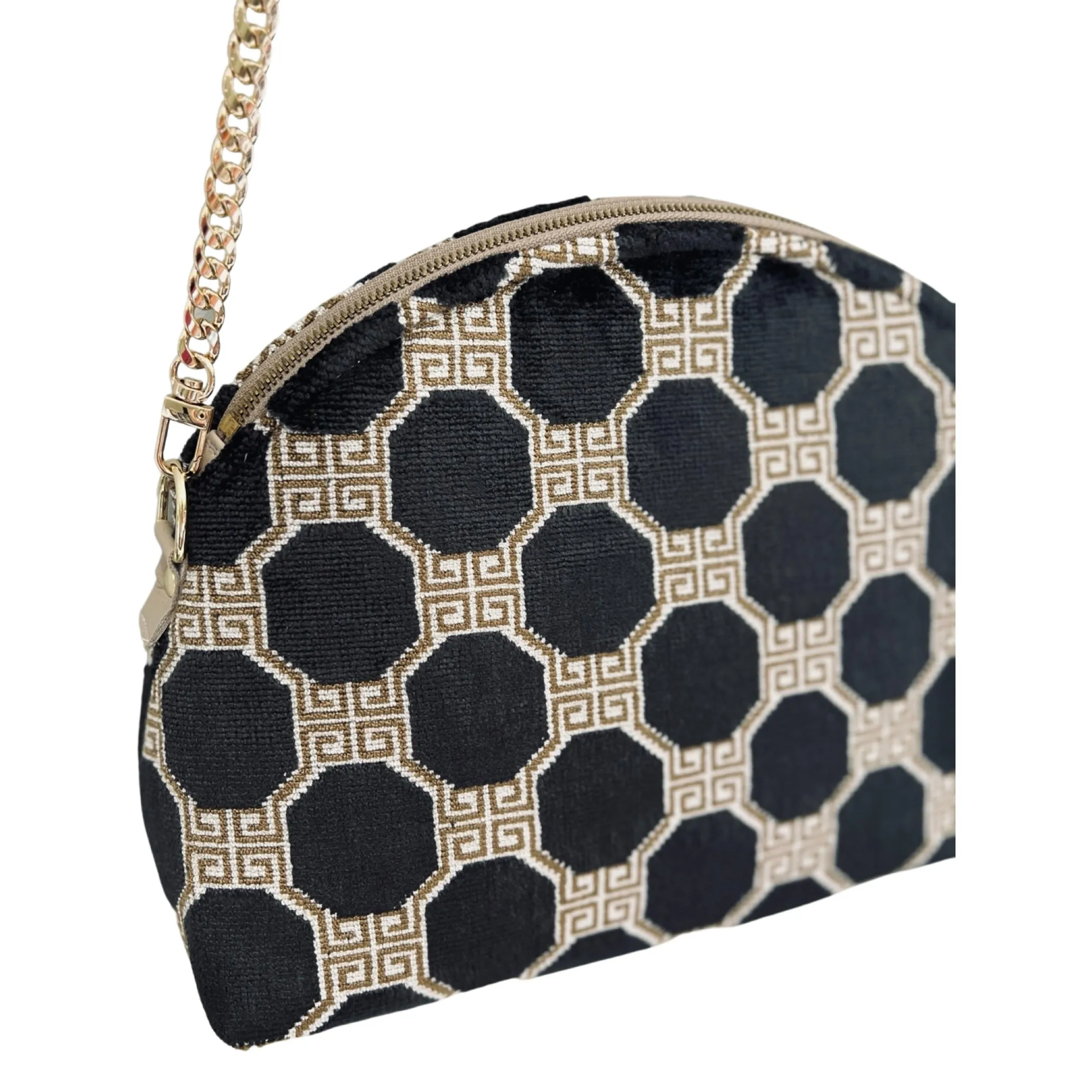 Onyx Velvet Geometric Purse