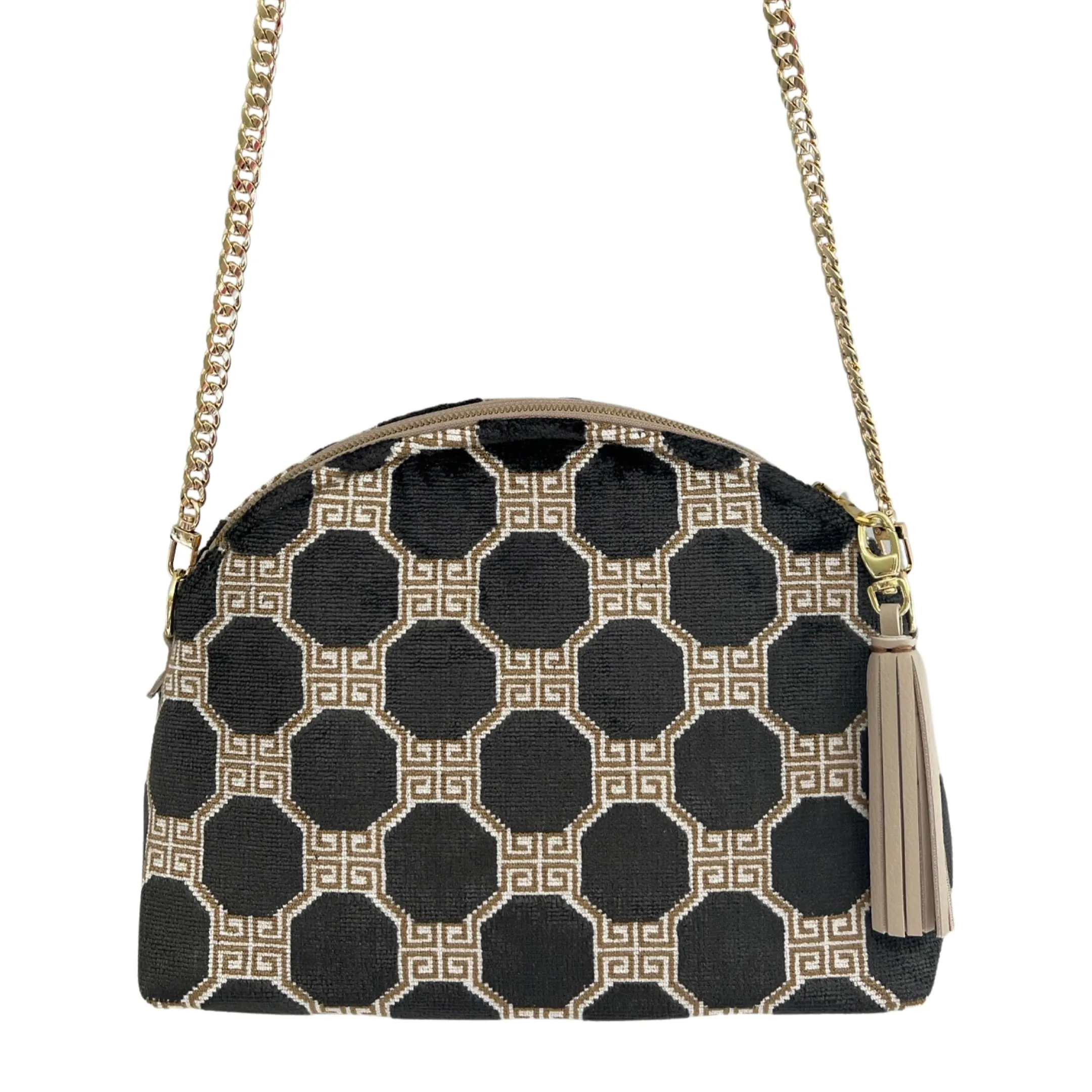 Onyx Velvet Geometric Purse