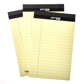 Pen Gear Jr. Legal Pads, Canary Color Paper, 5" x 8", Wide Ruled, 50 Sheets, 3 Count per Pack