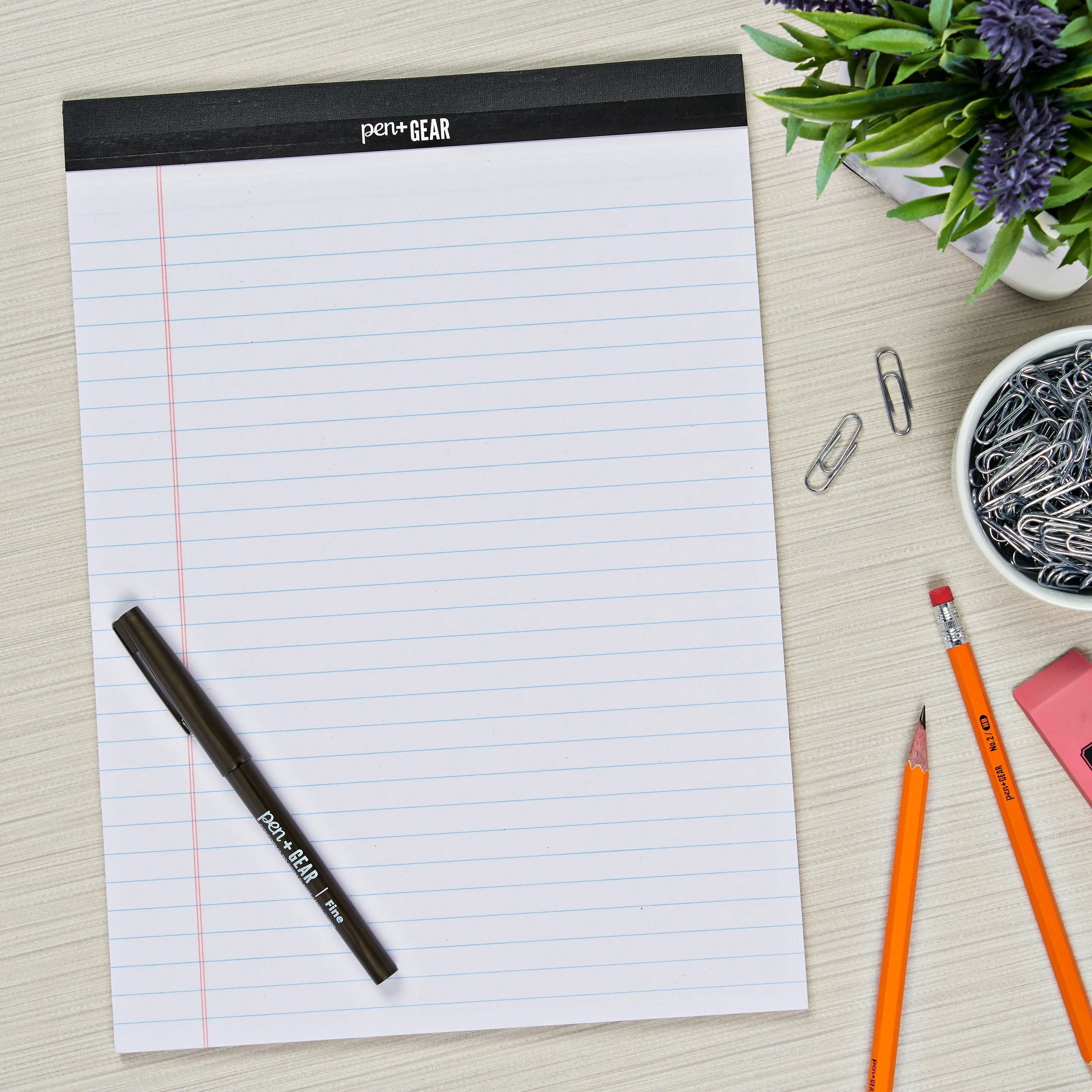 Pen   Gear Legal Pad, 8.5" x 11.75", 50 Sheets, Wide Ruled, White
