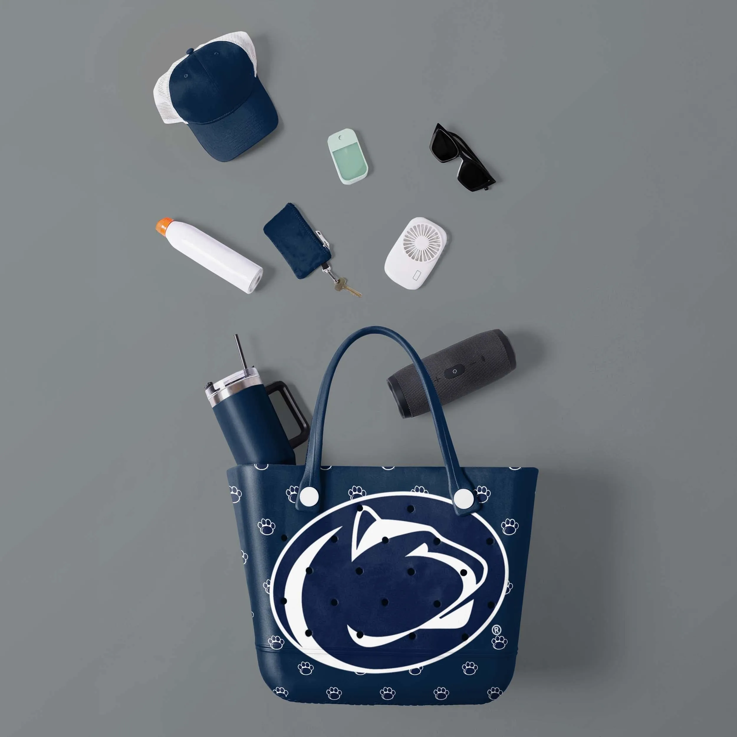 Penn State Nittany Lions NCAA Big Logo Mini Print Tailgate Tote Bag (PREORDER - SHIPS LATE JANUARY)