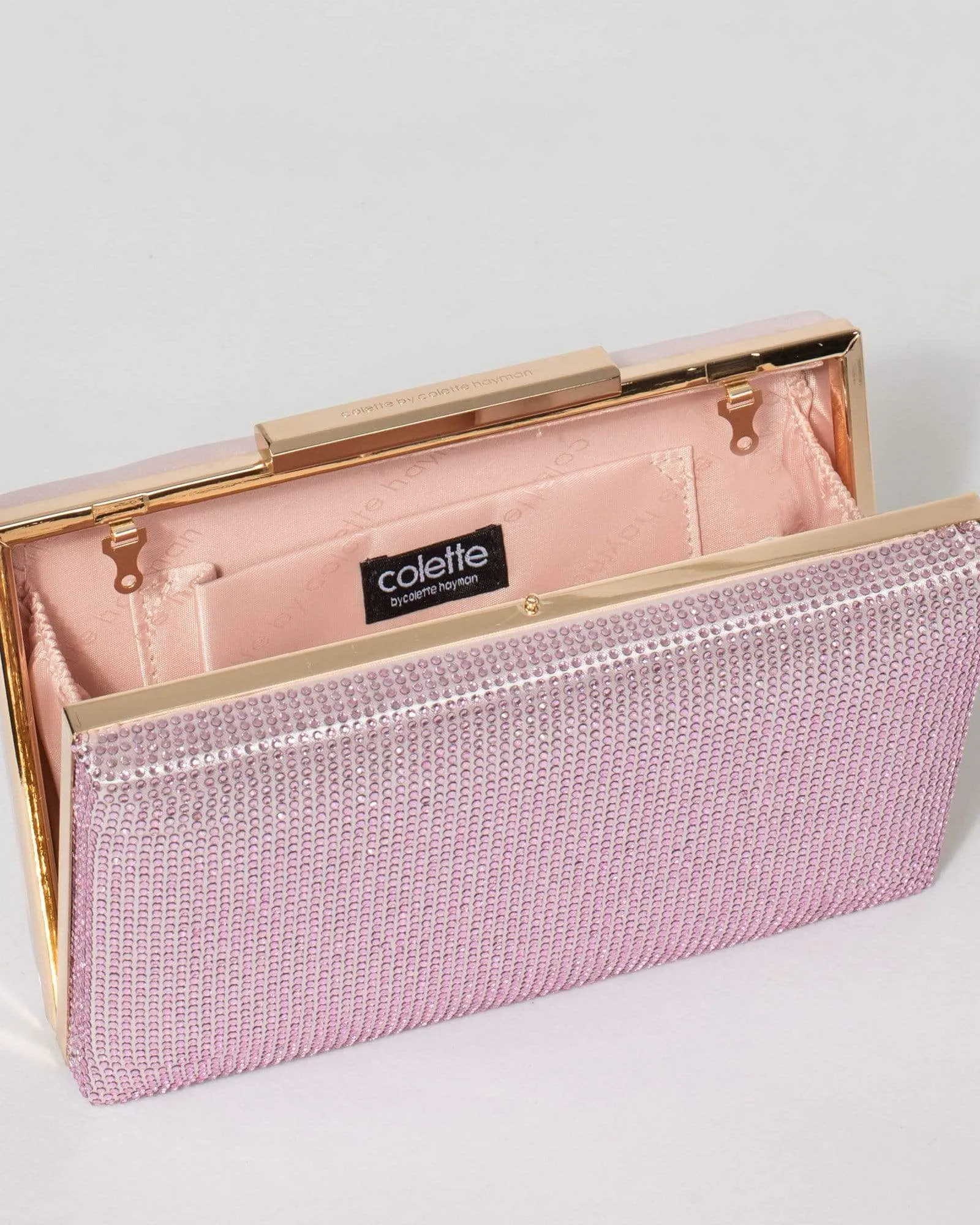 Pink Jaimi Crystal Clutch Bag