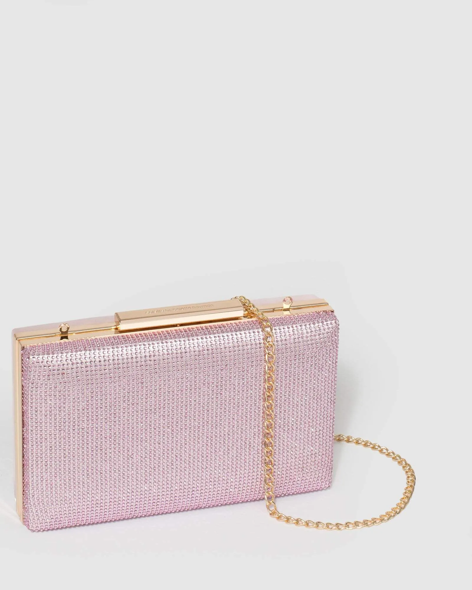 Pink Jaimi Crystal Clutch Bag