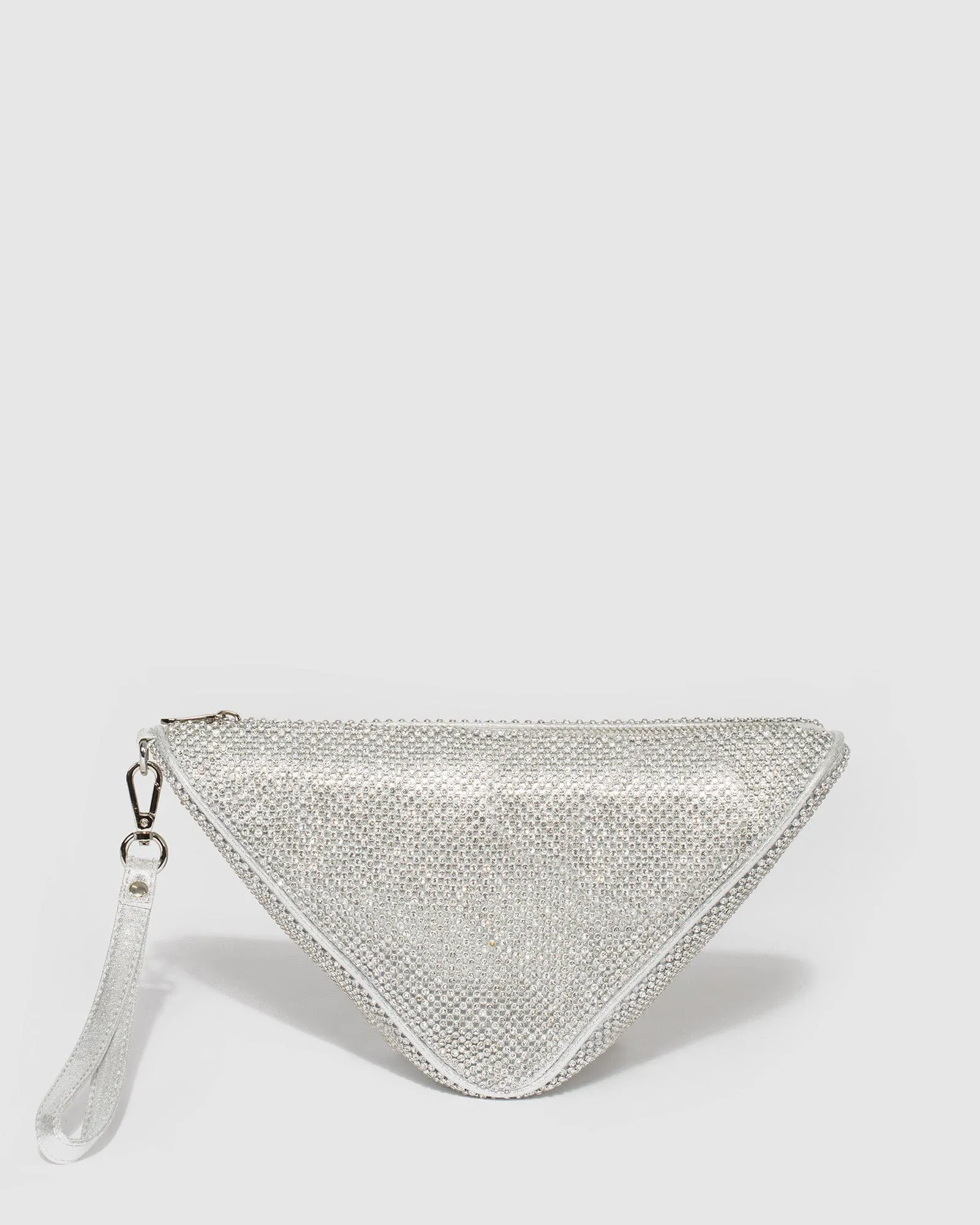 Silver Amy Triangle Clutch Bag