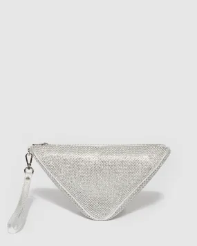 Silver Amy Triangle Clutch Bag