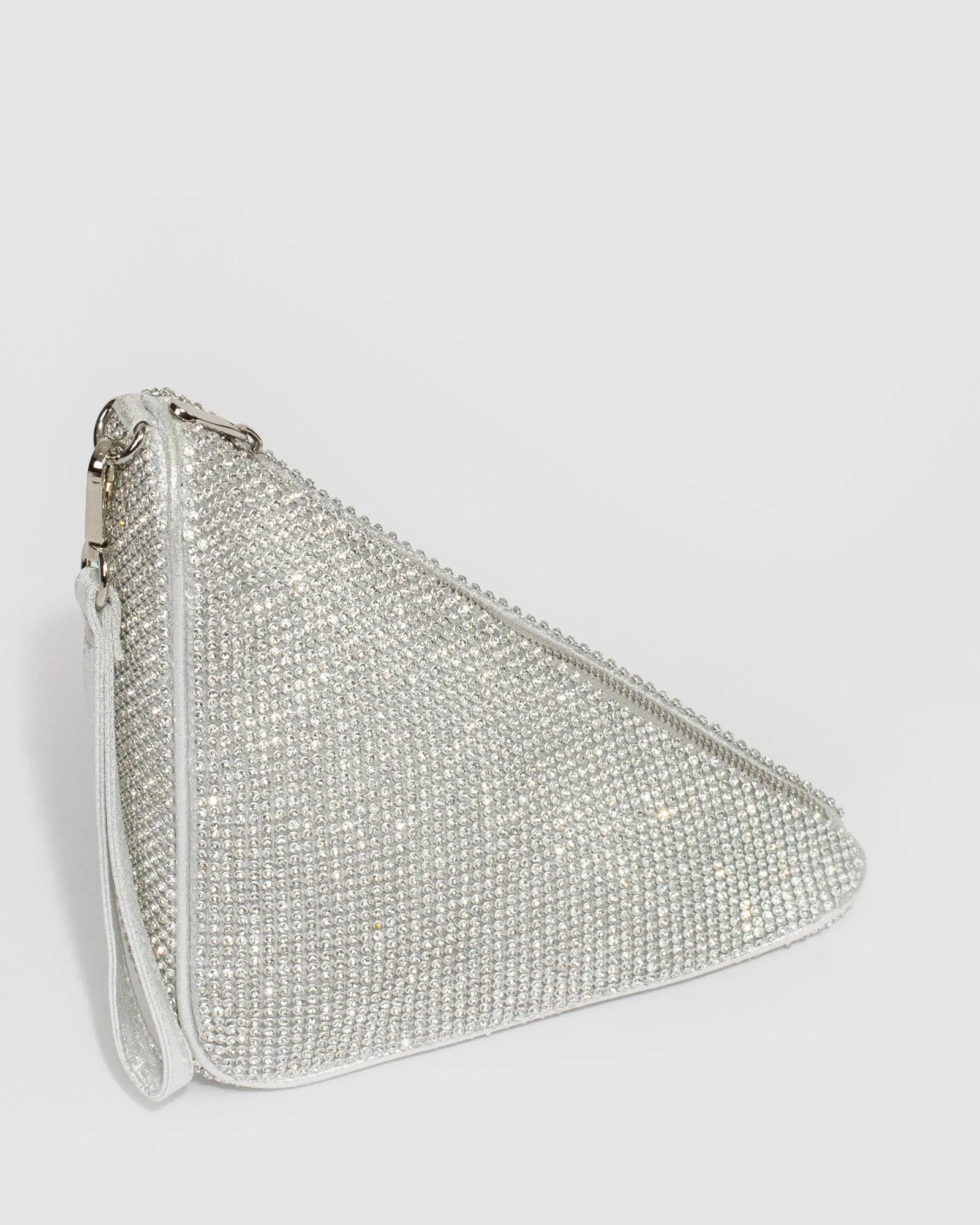 Silver Amy Triangle Clutch Bag