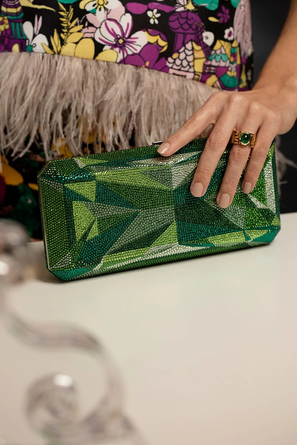 Slim Rectangle Clutch - Emerald