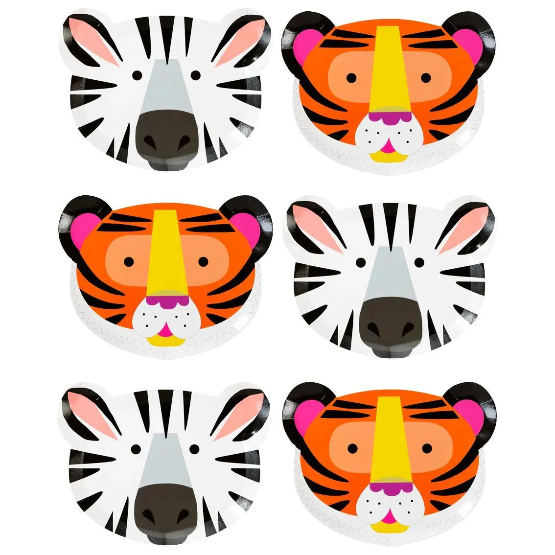 Tiger & Zebra Paper Plates (12 Pack)