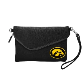 University of Iowa Fold Over Crossbody Pebble
