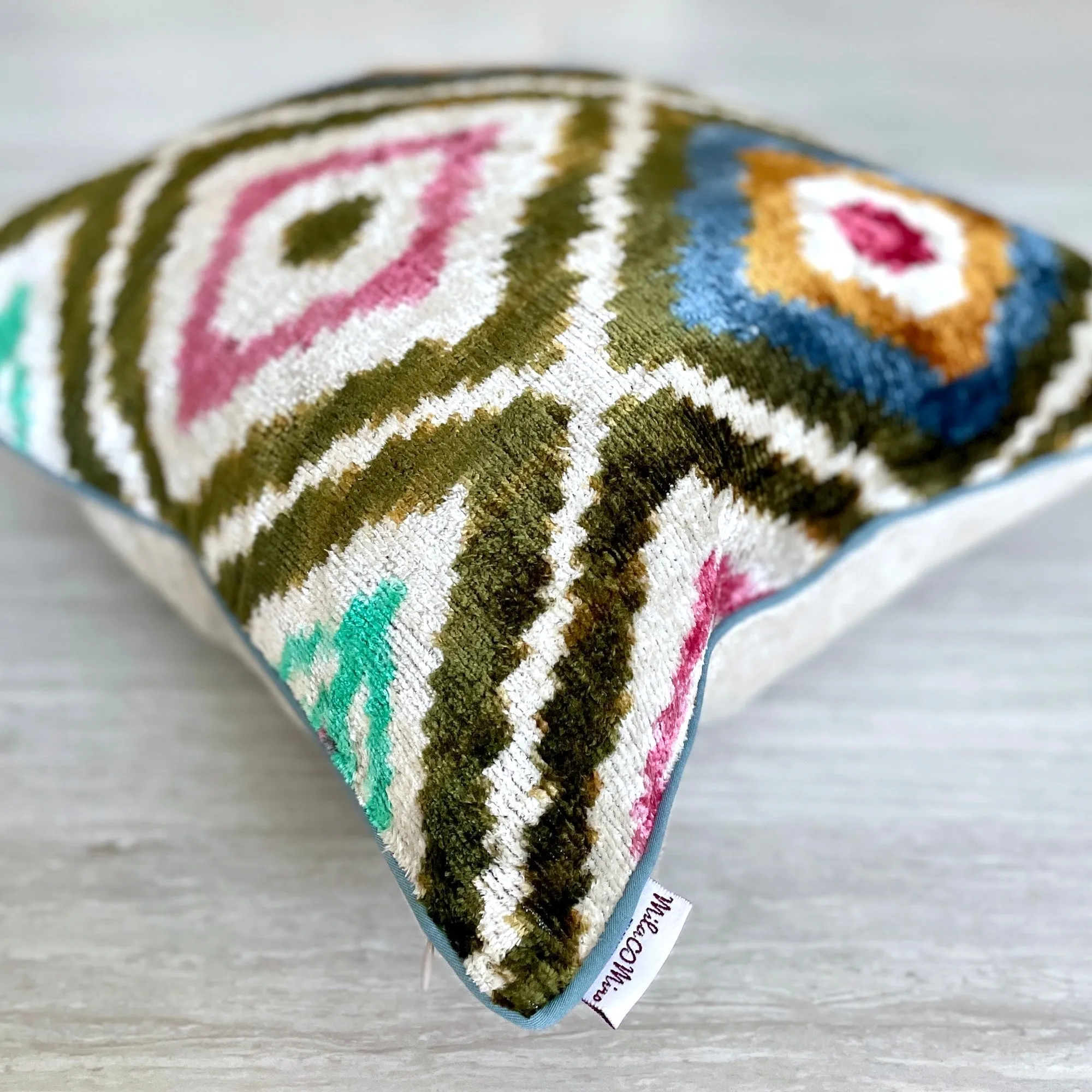 Velvet Ikat Cushion Aztec | Velvet Ikat Pillow Aztec