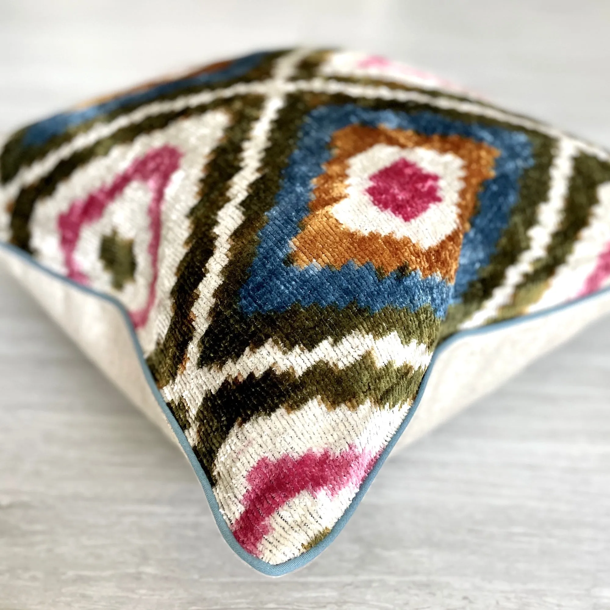 Velvet Ikat Cushion Aztec | Velvet Ikat Pillow Aztec
