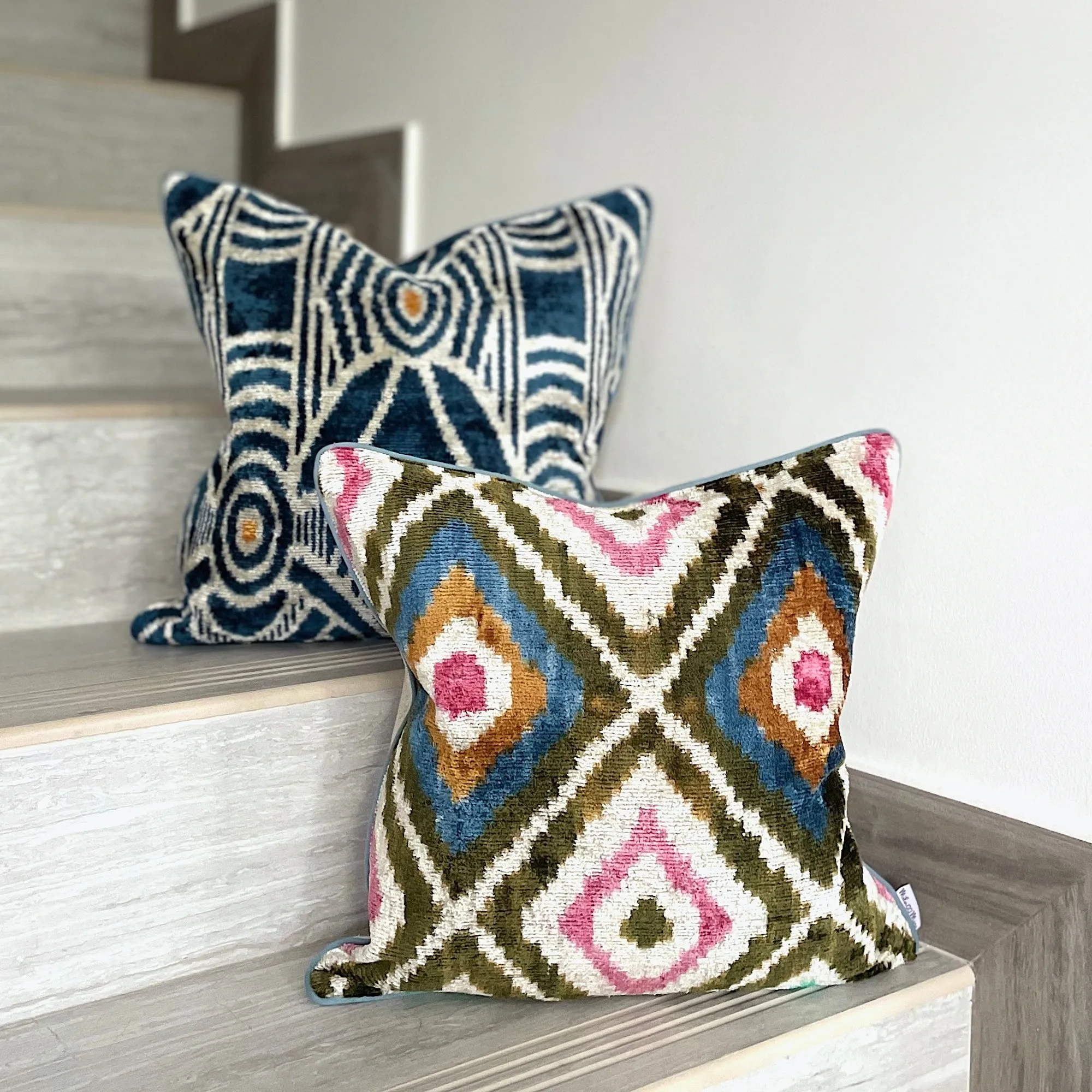 Velvet Ikat Cushion Aztec | Velvet Ikat Pillow Aztec