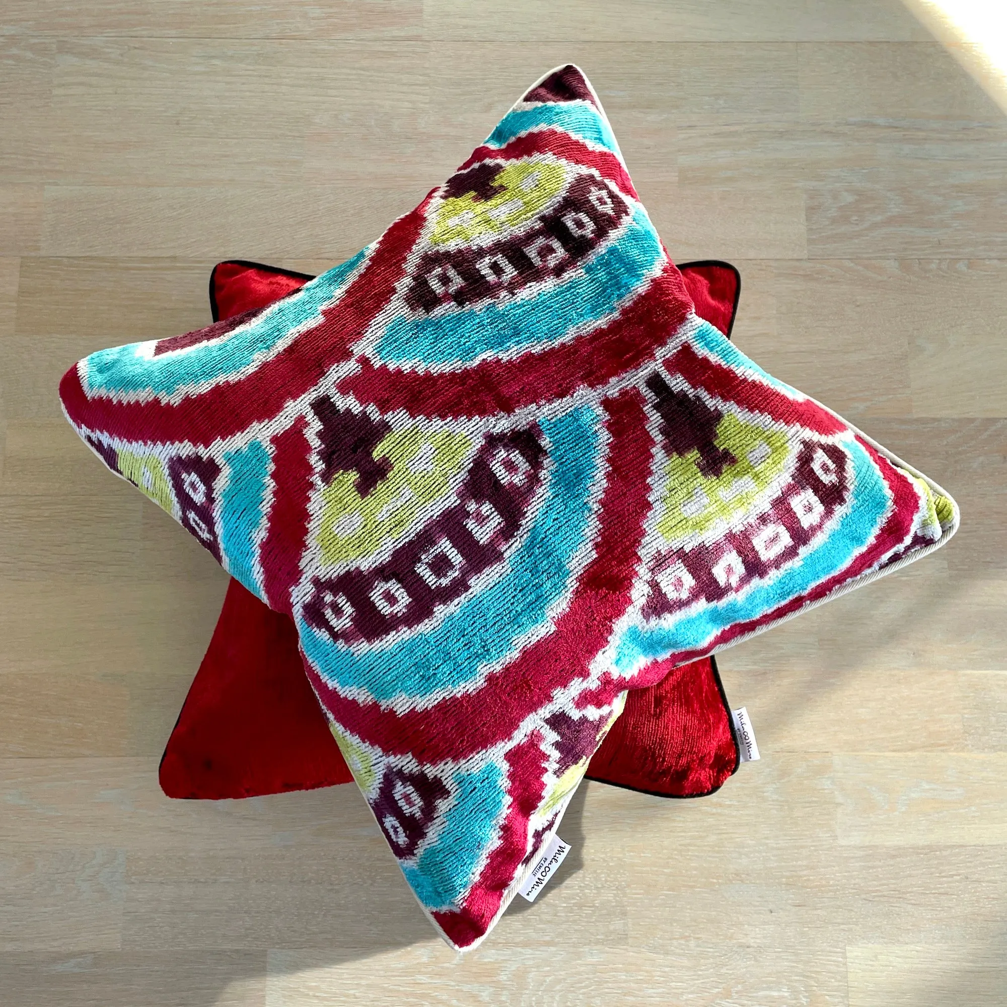 Velvet Ikat Cushion Decadence | Velvet Ikat Pillow Decadence