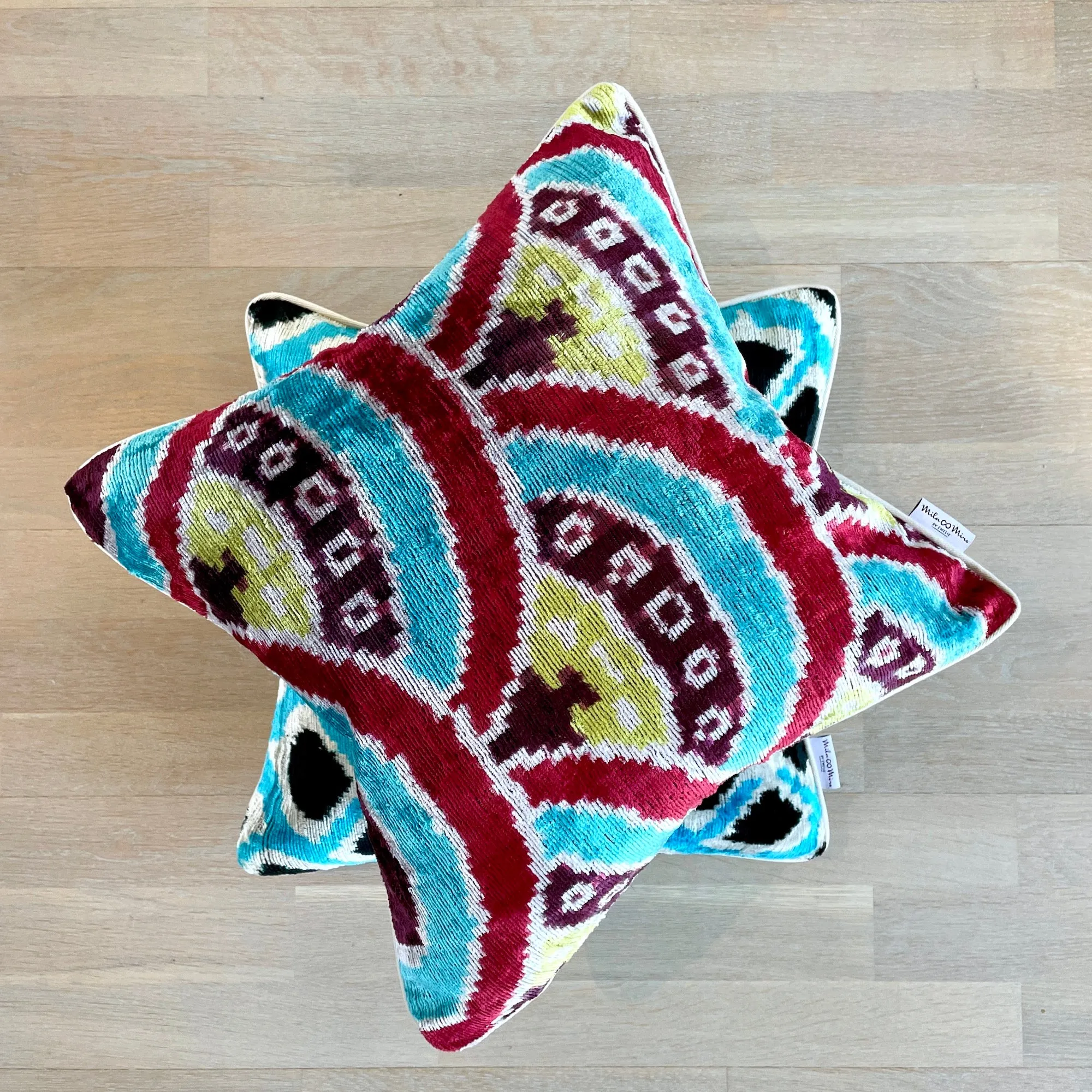 Velvet Ikat Cushion Decadence | Velvet Ikat Pillow Decadence