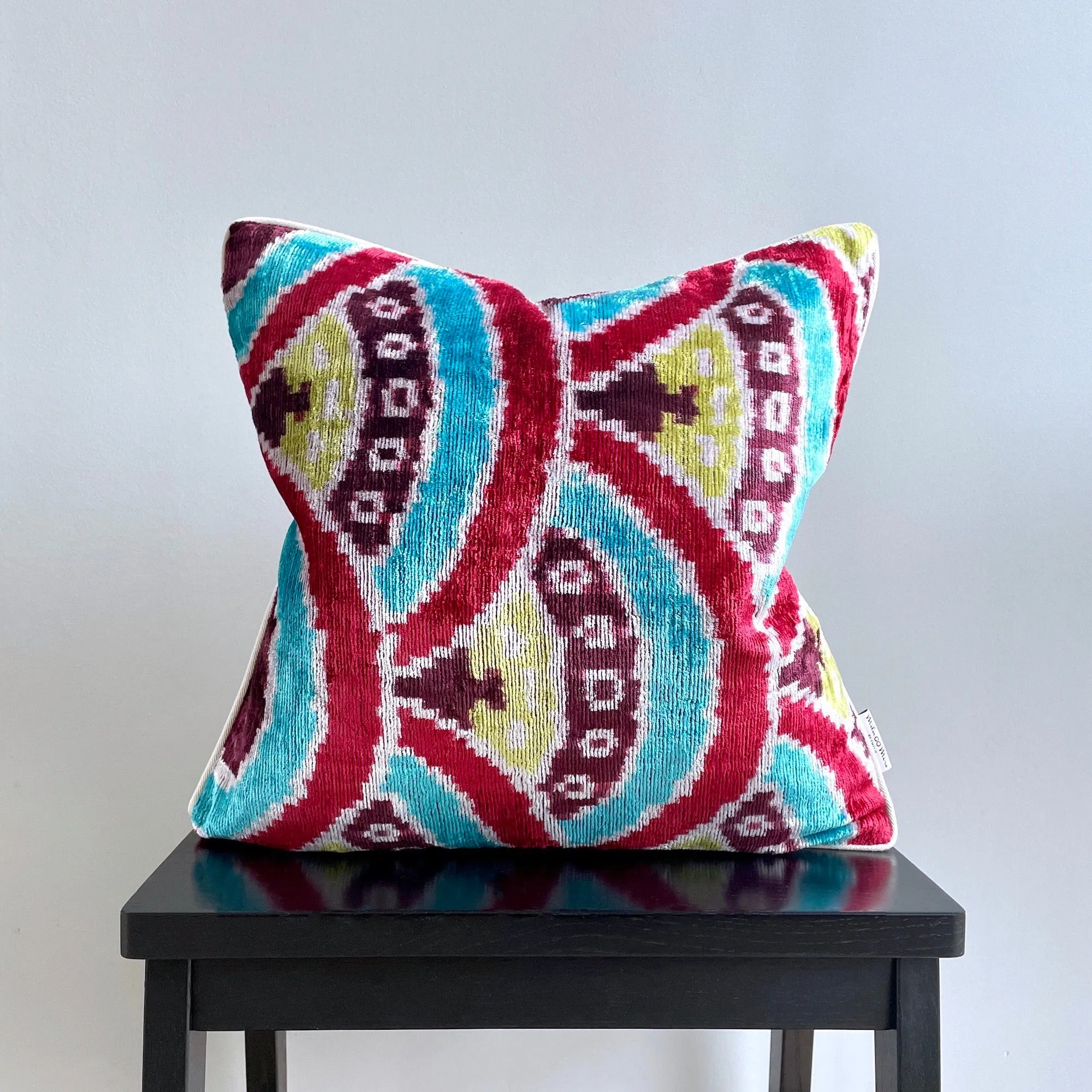 Velvet Ikat Cushion Decadence | Velvet Ikat Pillow Decadence