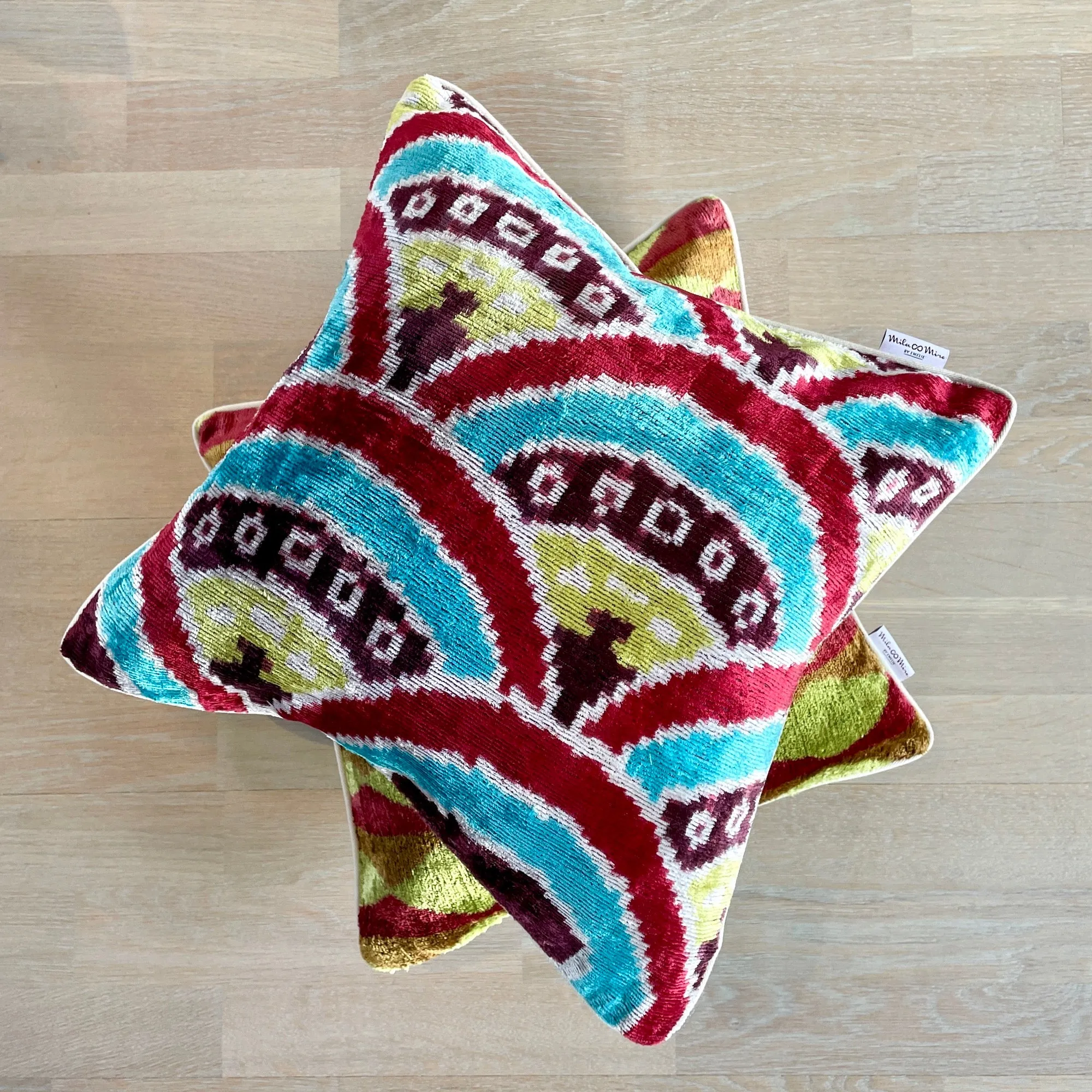 Velvet Ikat Cushion Decadence | Velvet Ikat Pillow Decadence