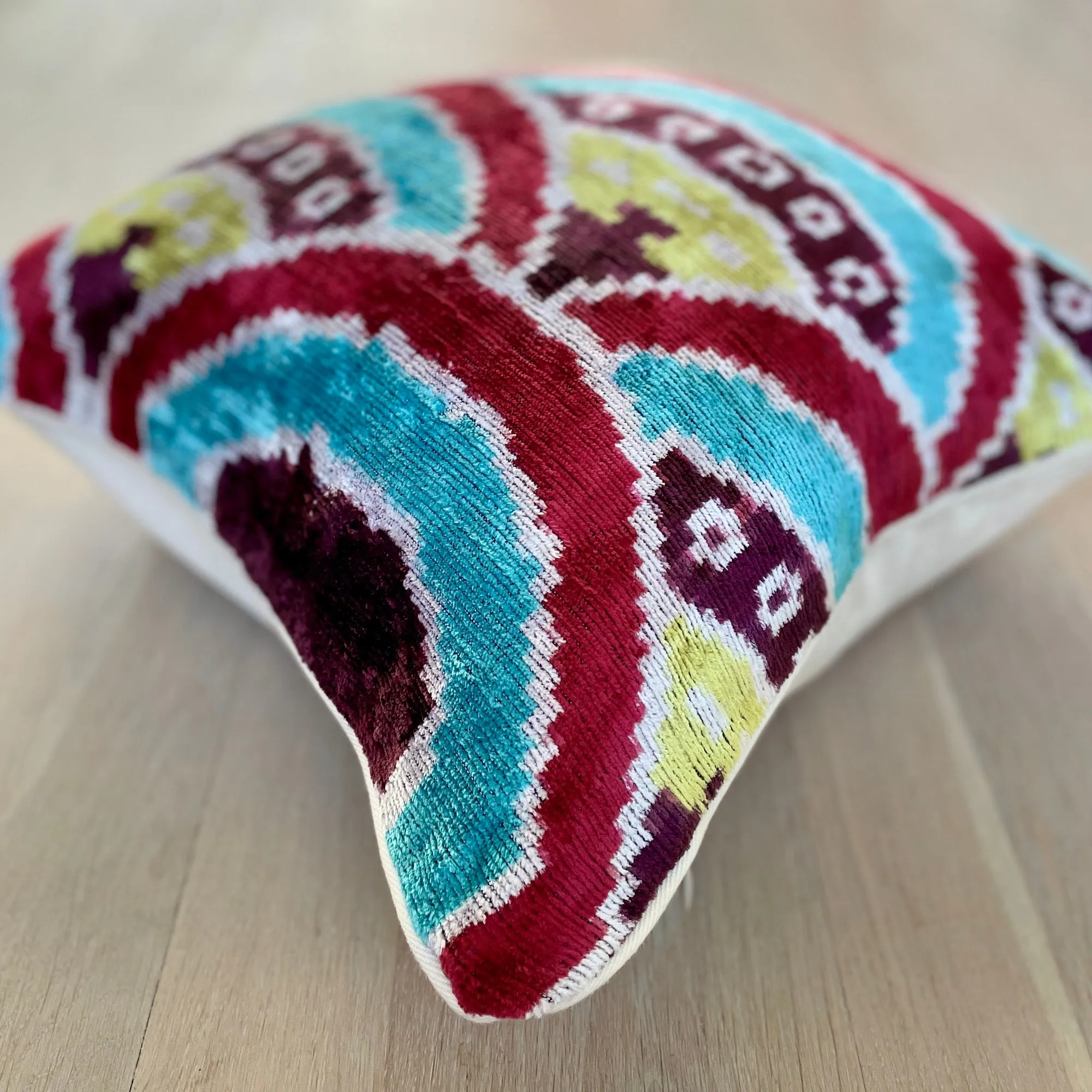 Velvet Ikat Cushion Decadence | Velvet Ikat Pillow Decadence