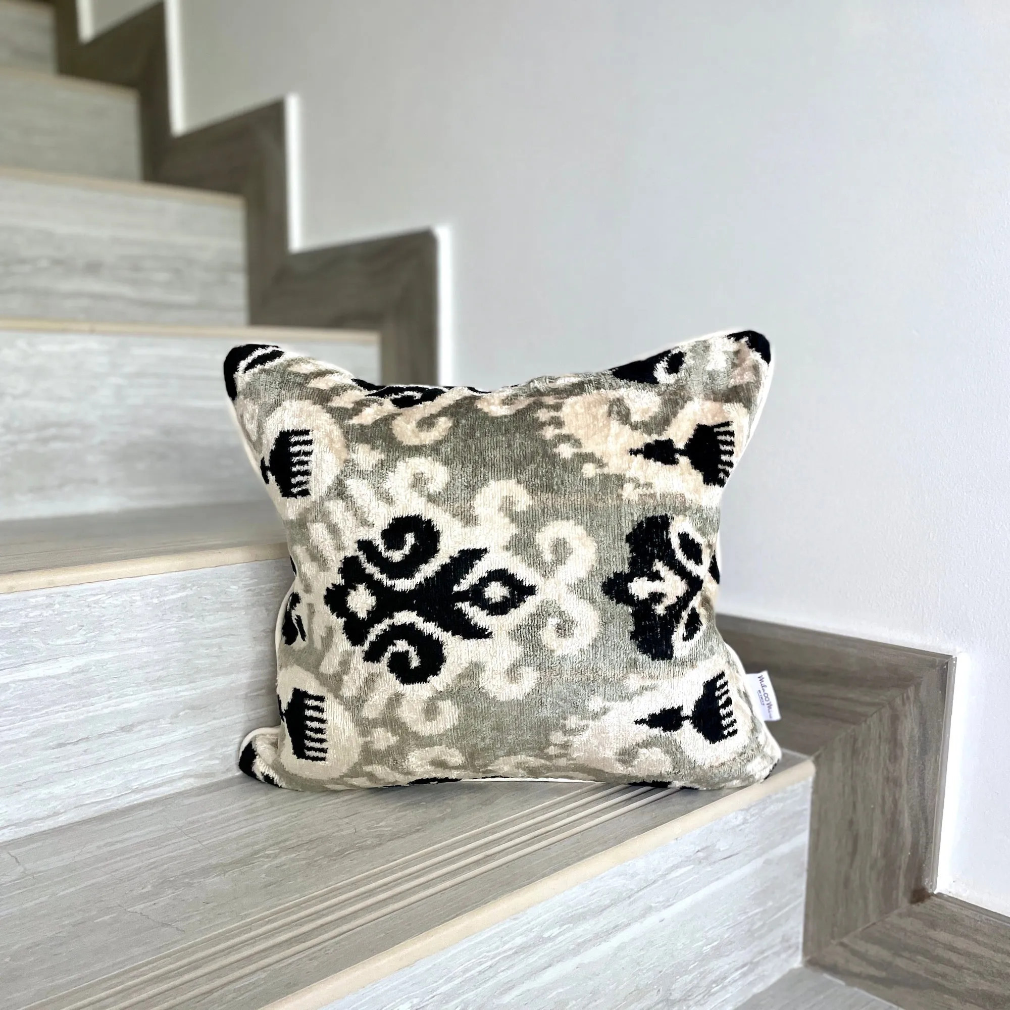 Velvet Ikat Cushion Royal | Velvet Ikat Pillow Royal